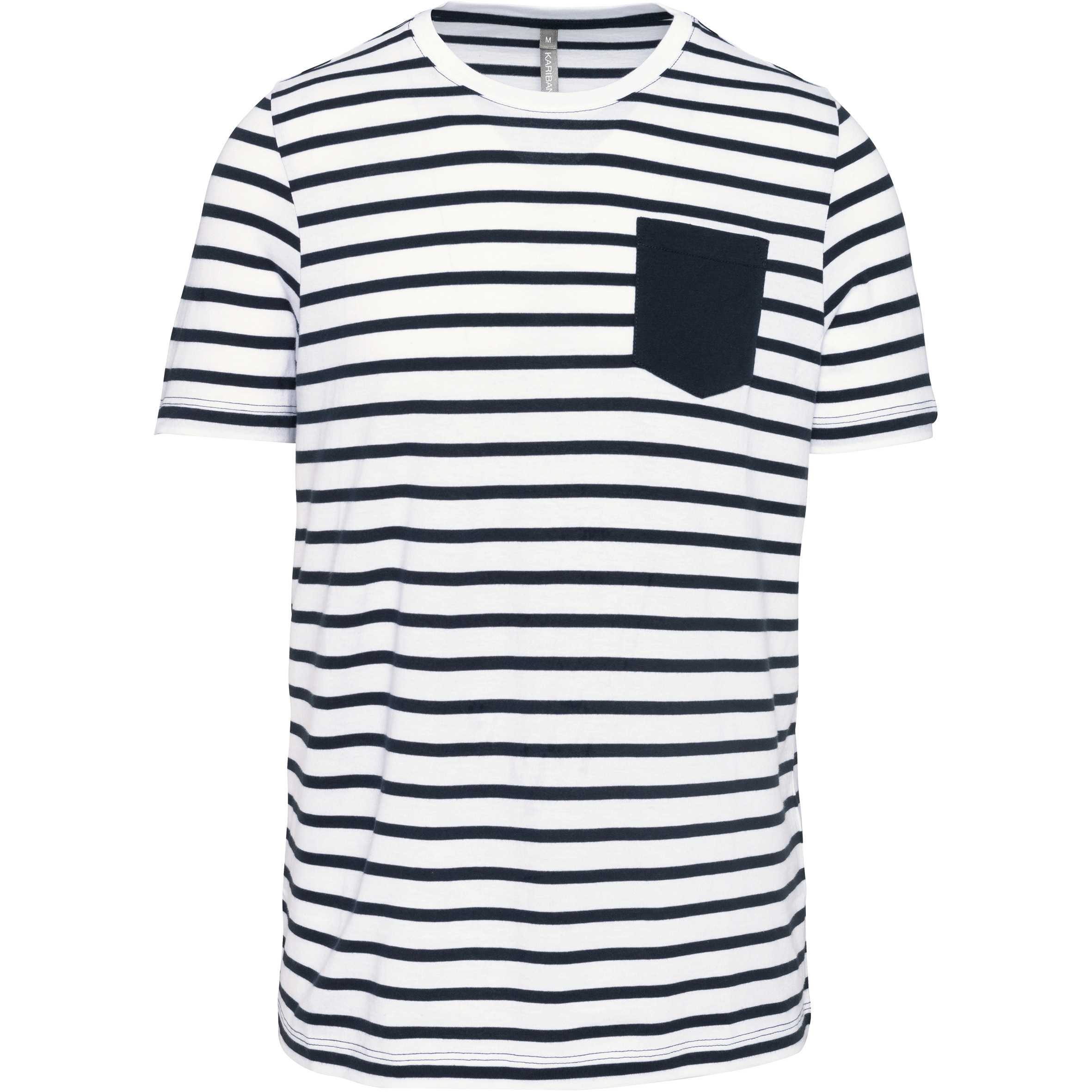 Camiseta Marinero a rayas con bolsillo manga corta White / Navy Stripes