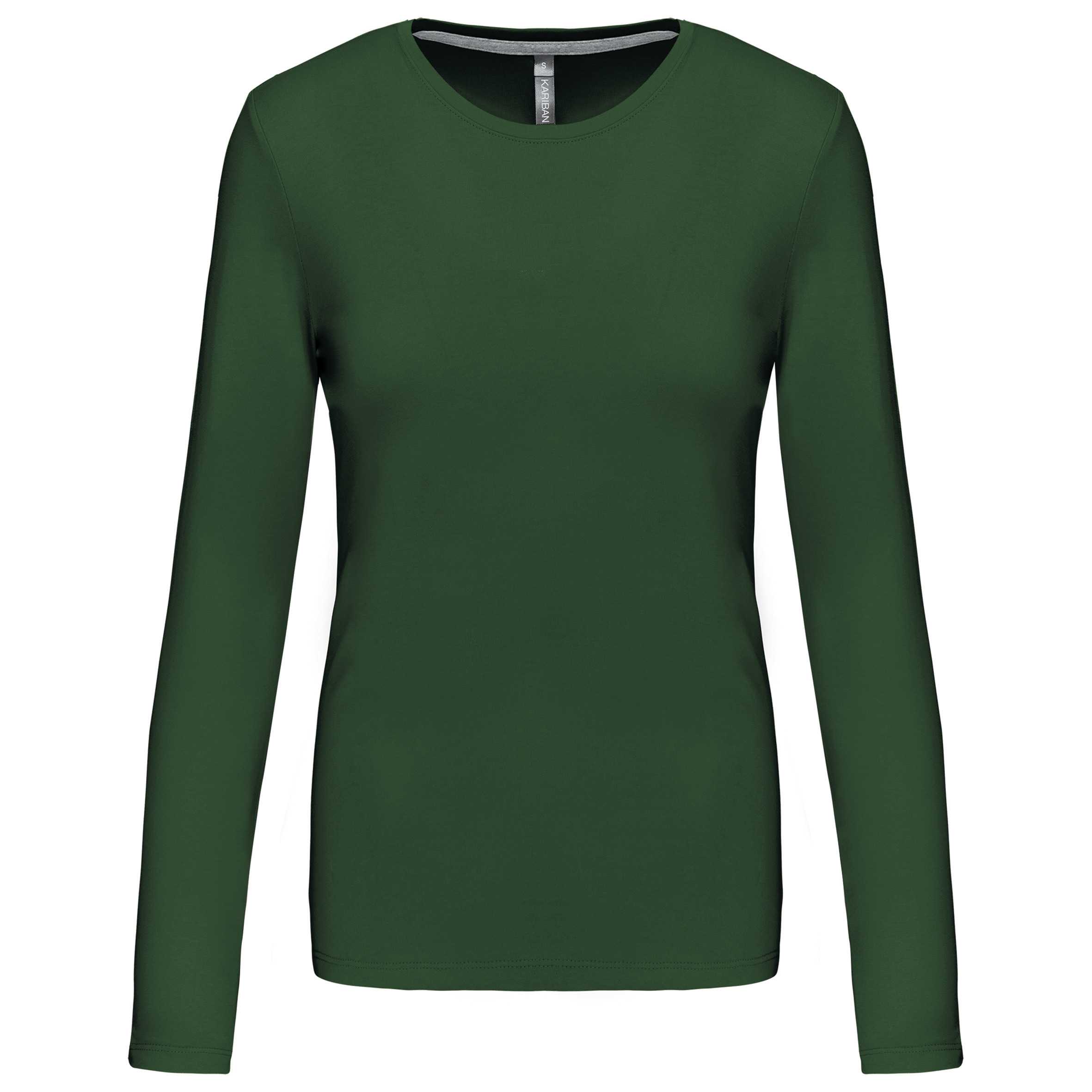 Camiseta de manga larga y cuello redondo de mujer Forest Green