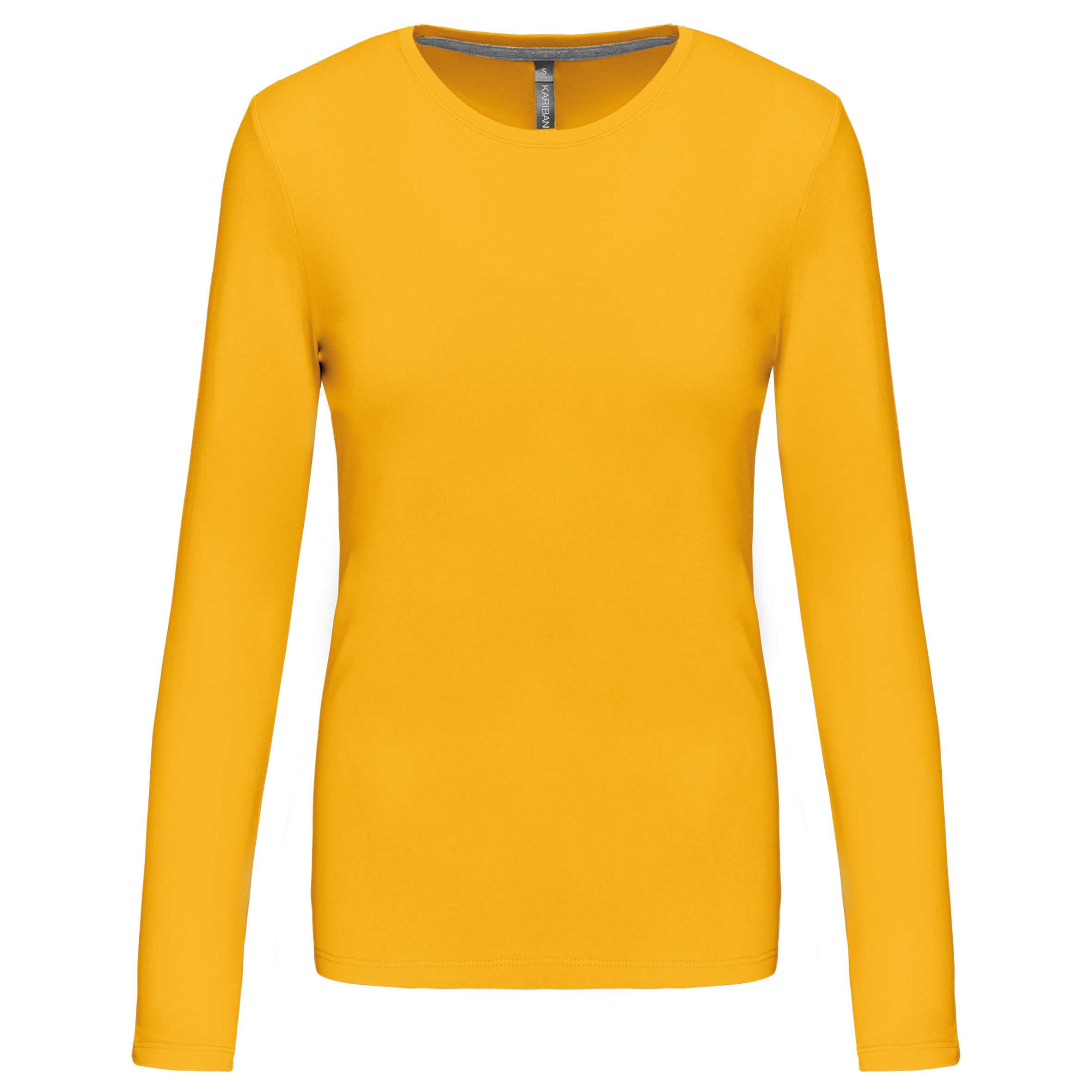 Camiseta de manga larga y cuello redondo de mujer Yellow