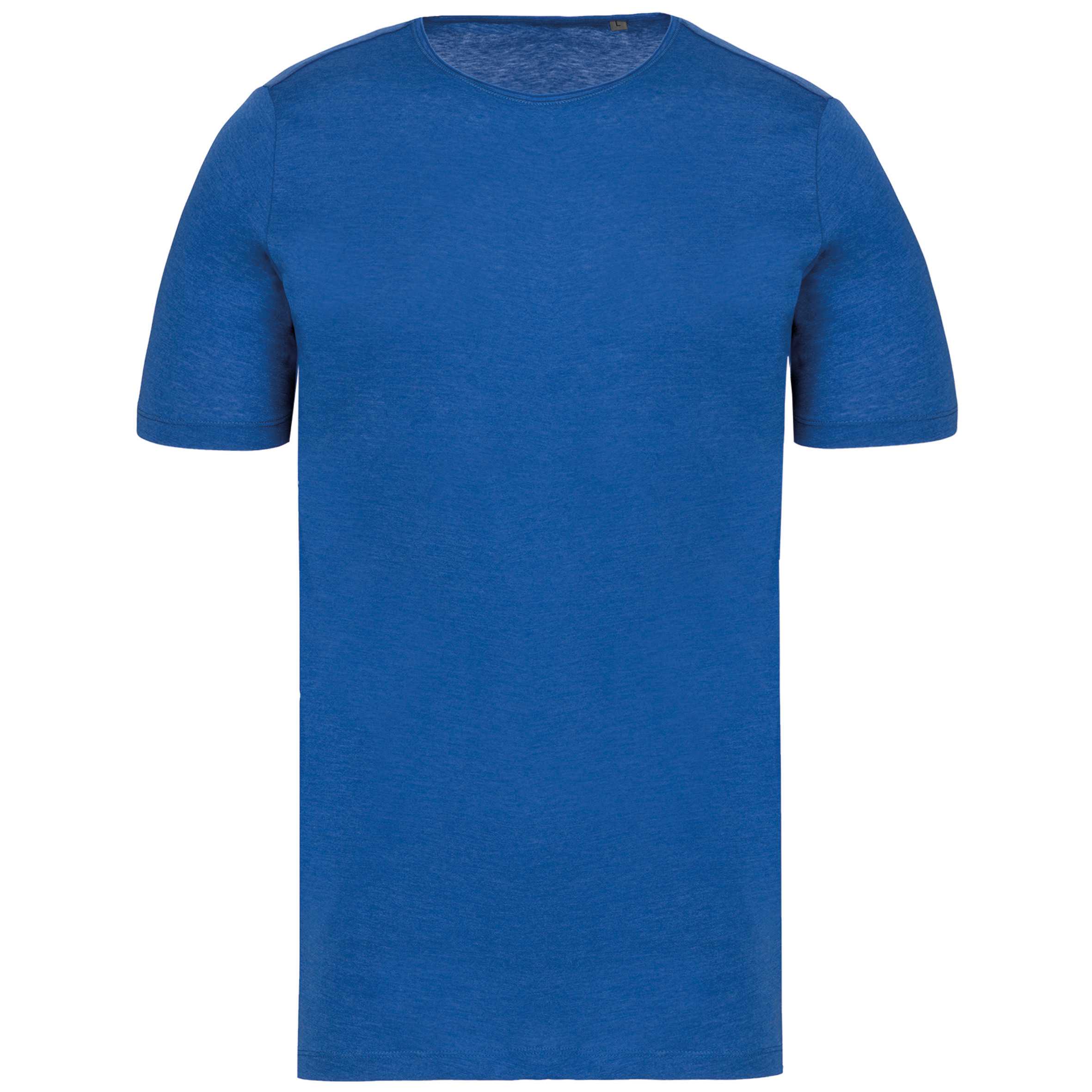 Camiseta orgánica con cuello sin costuras y manga corta hombre Ocean Blue Heather