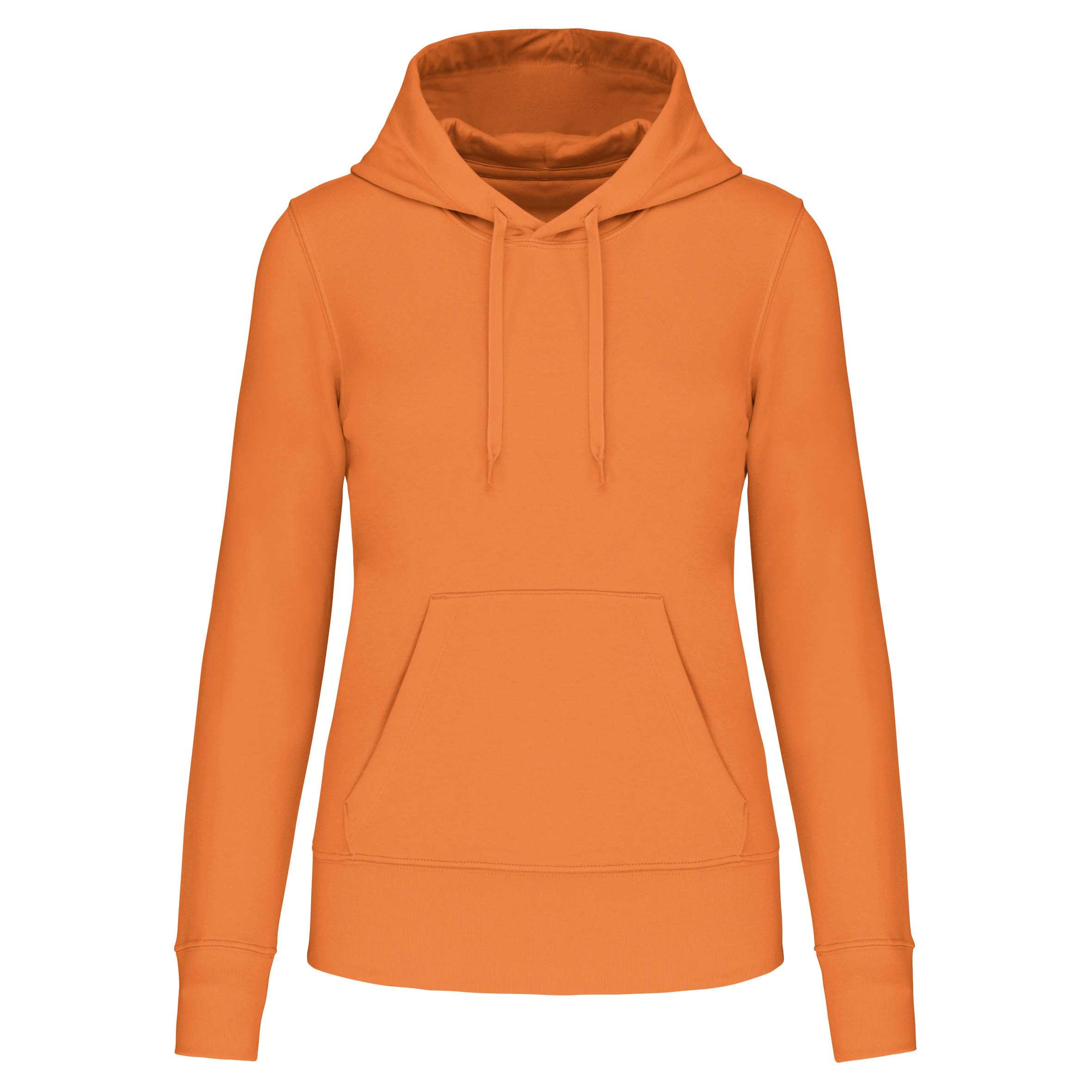 Sudadera capucha ecorresponsable mujer Light Orange