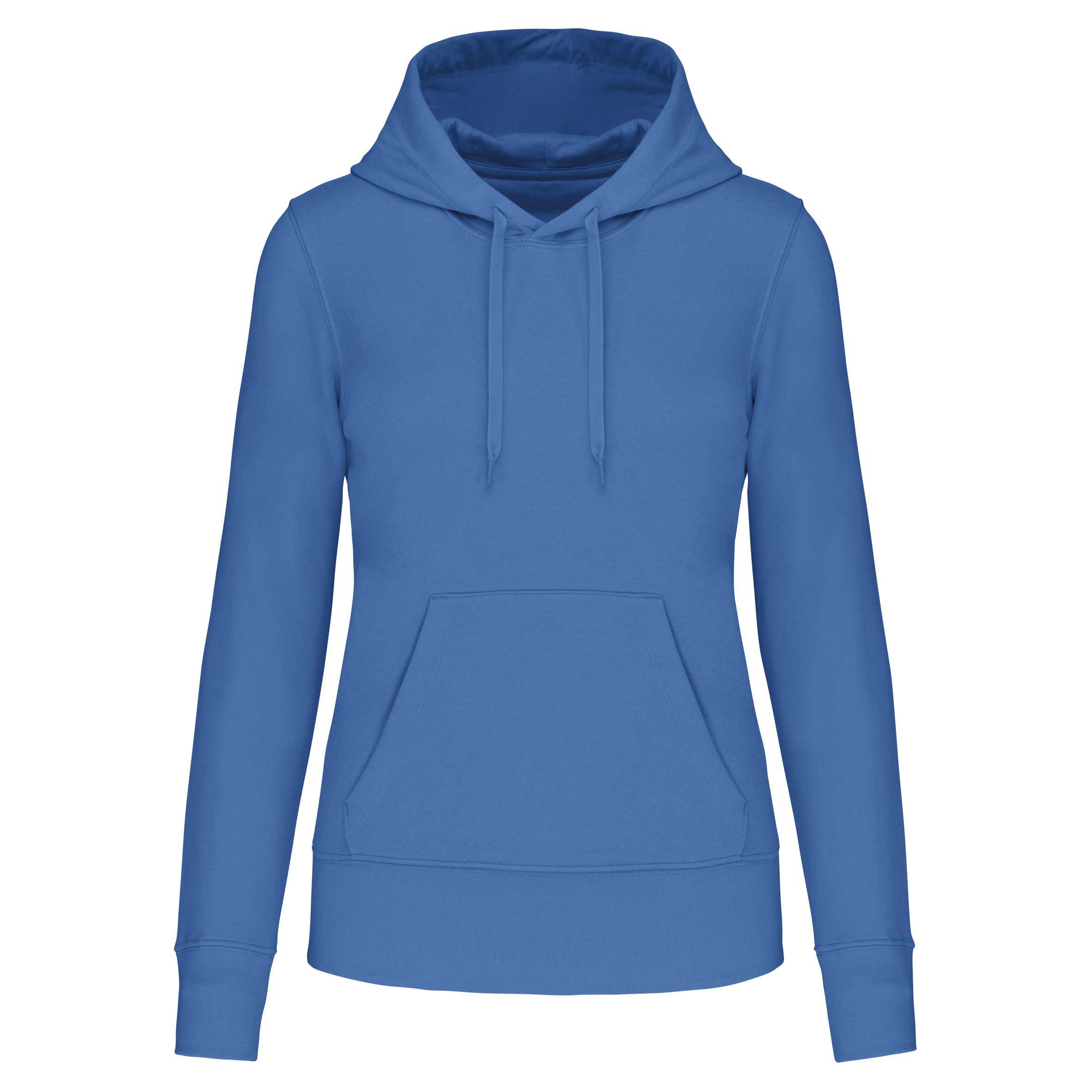Sudadera capucha ecorresponsable mujer Light Royal Blue