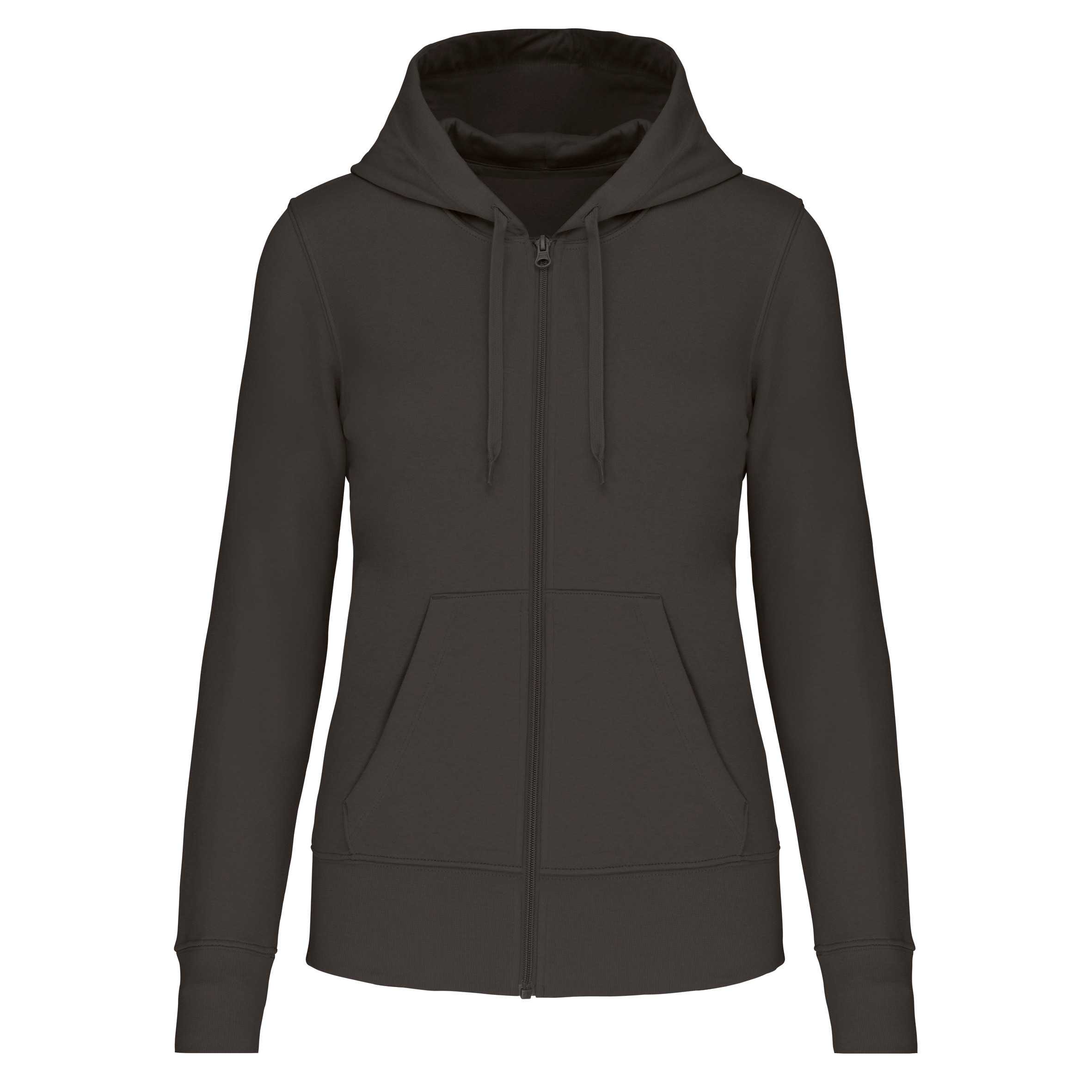 Sudadera con capucha y cremallera ecorresponsable mujer Dark Grey