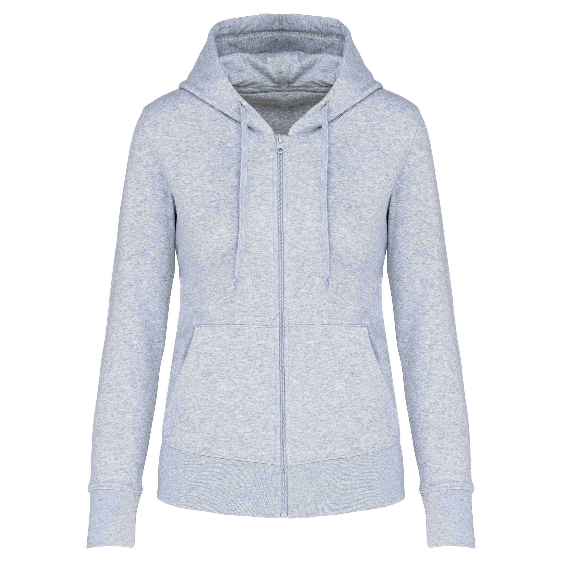 Sudadera con capucha y cremallera ecorresponsable mujer Oxford Grey