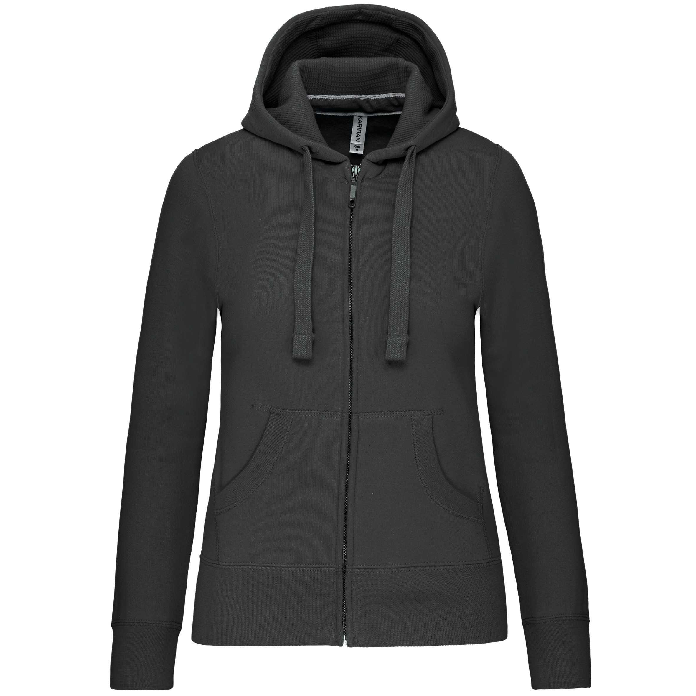 Sudadera con capucha y cremallera de mujer Dark Grey