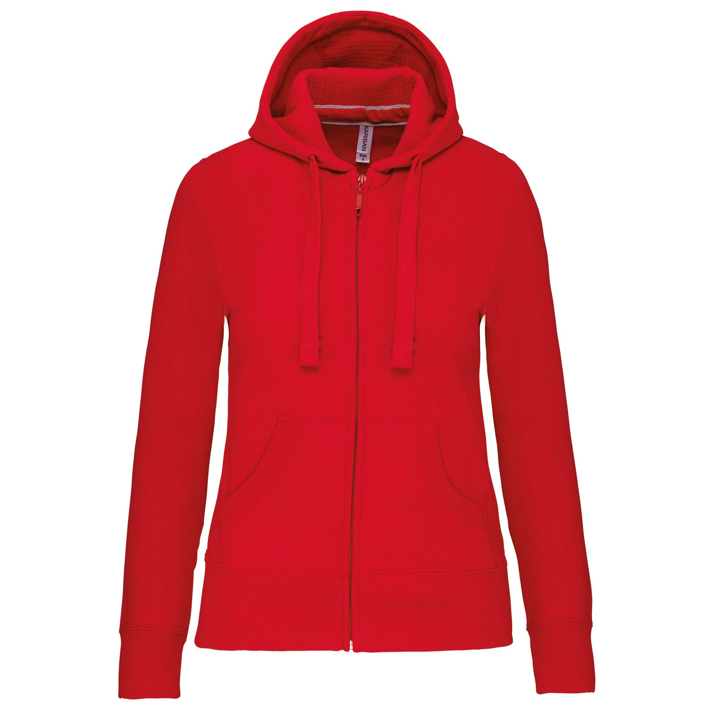 Sudadera con capucha y cremallera de mujer Red
