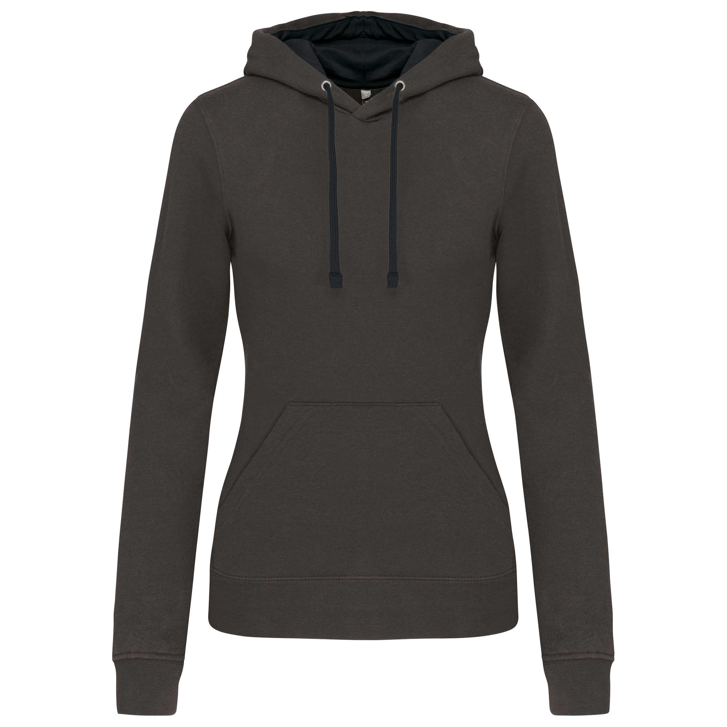 Sudadera capucha contrastada mujer Dark Grey / Black