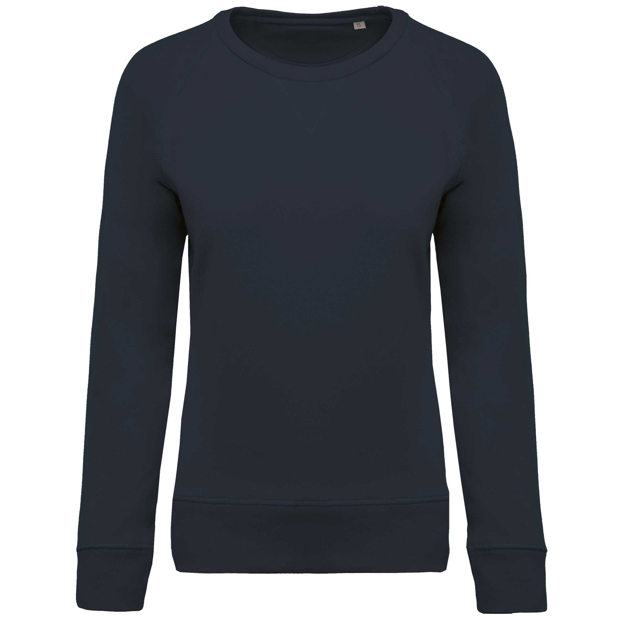 Sudadera algodón orgánico con cuello redondo y mangas raglan Navy