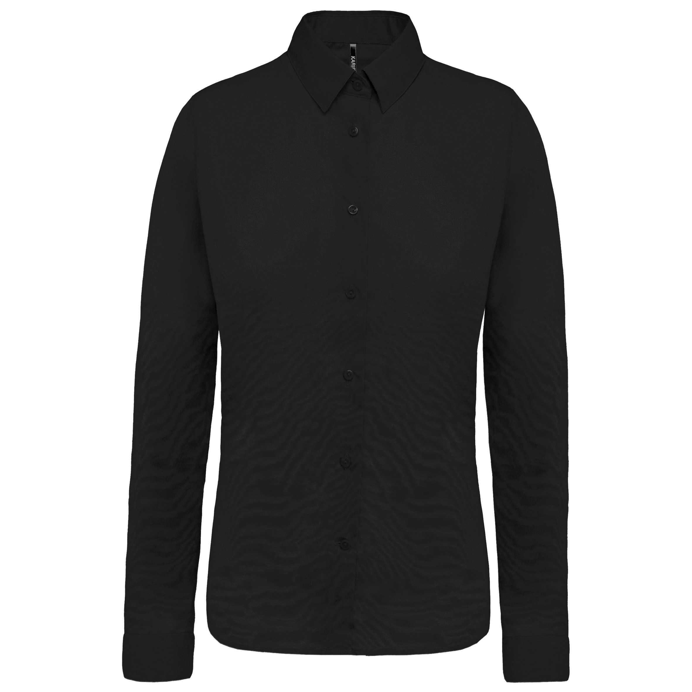 Camisa popelina manga larga mujer Black