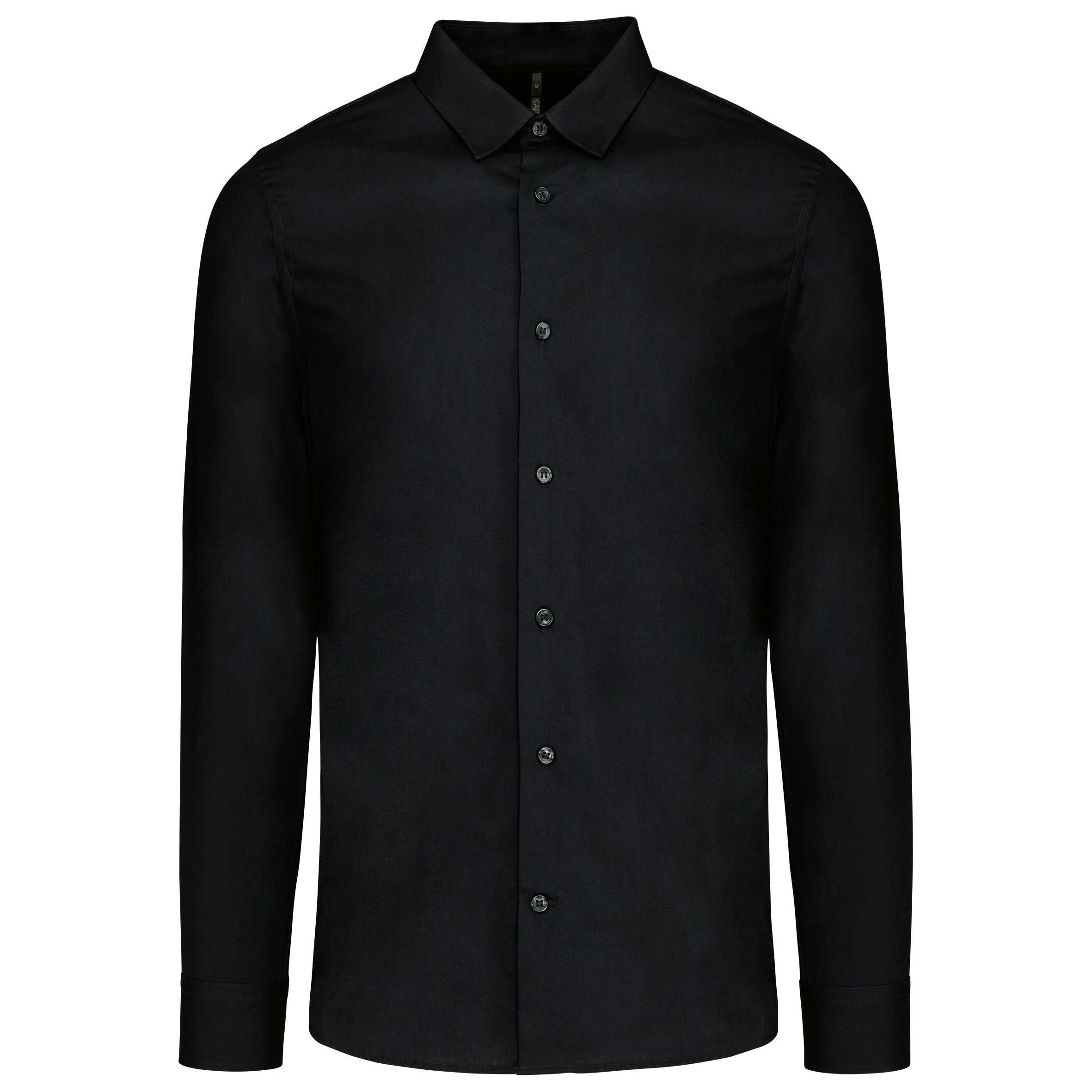 Camisa popelina manga larga hombre Black