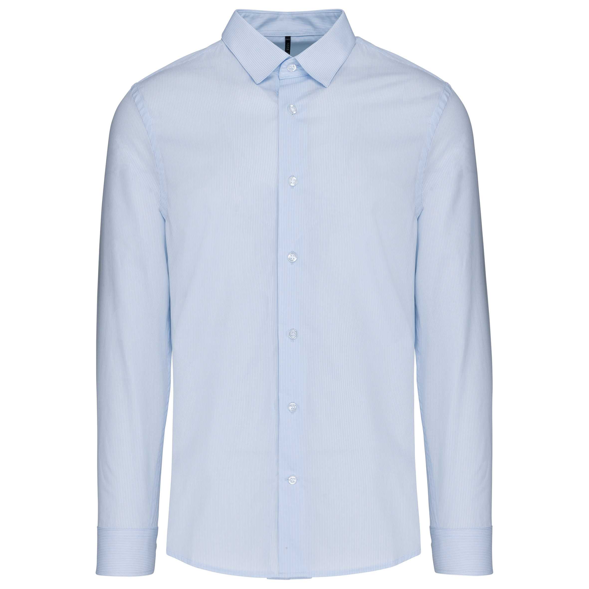 Camisa popelina manga larga hombre Striped Pale Blue / White