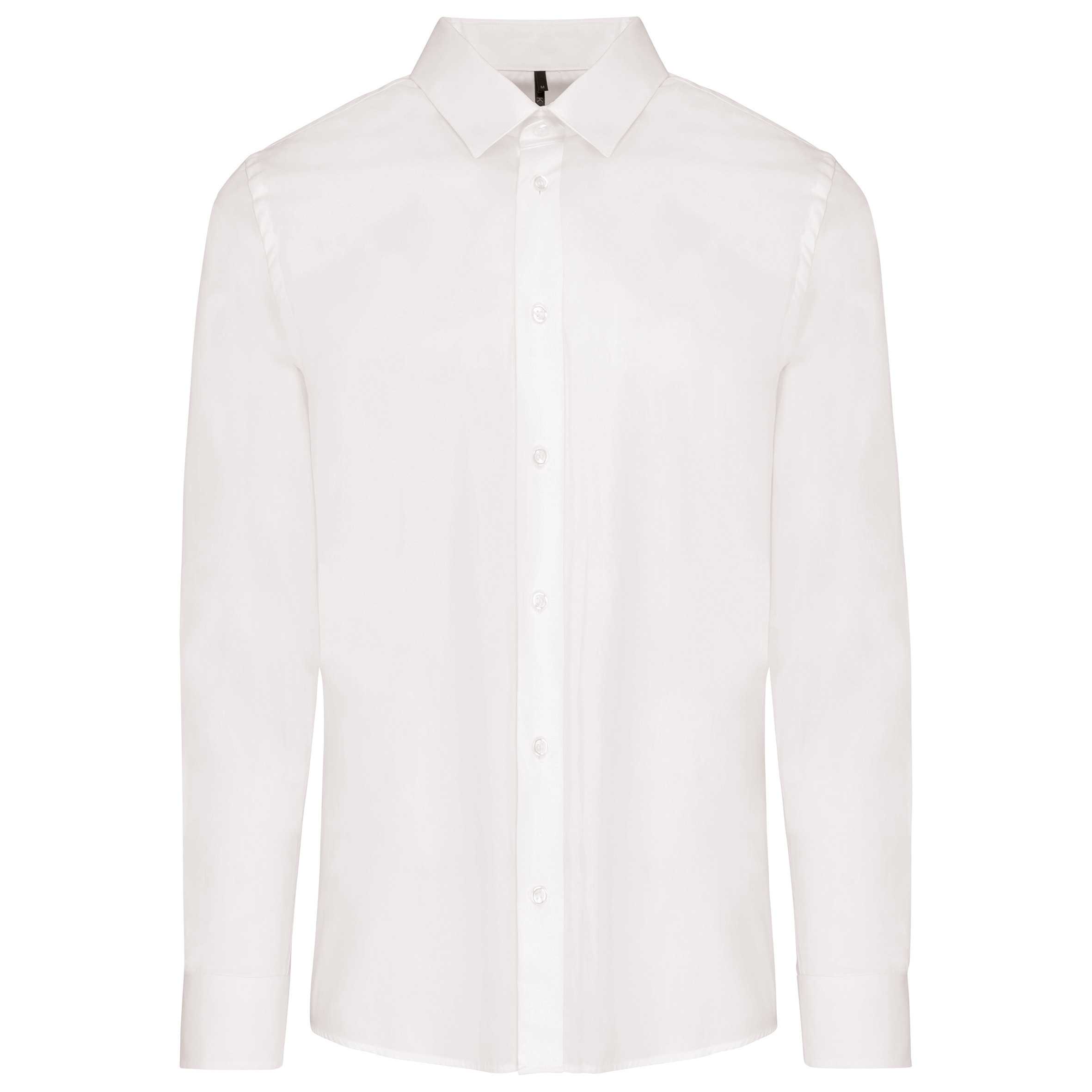 Camisa popelina manga larga hombre White