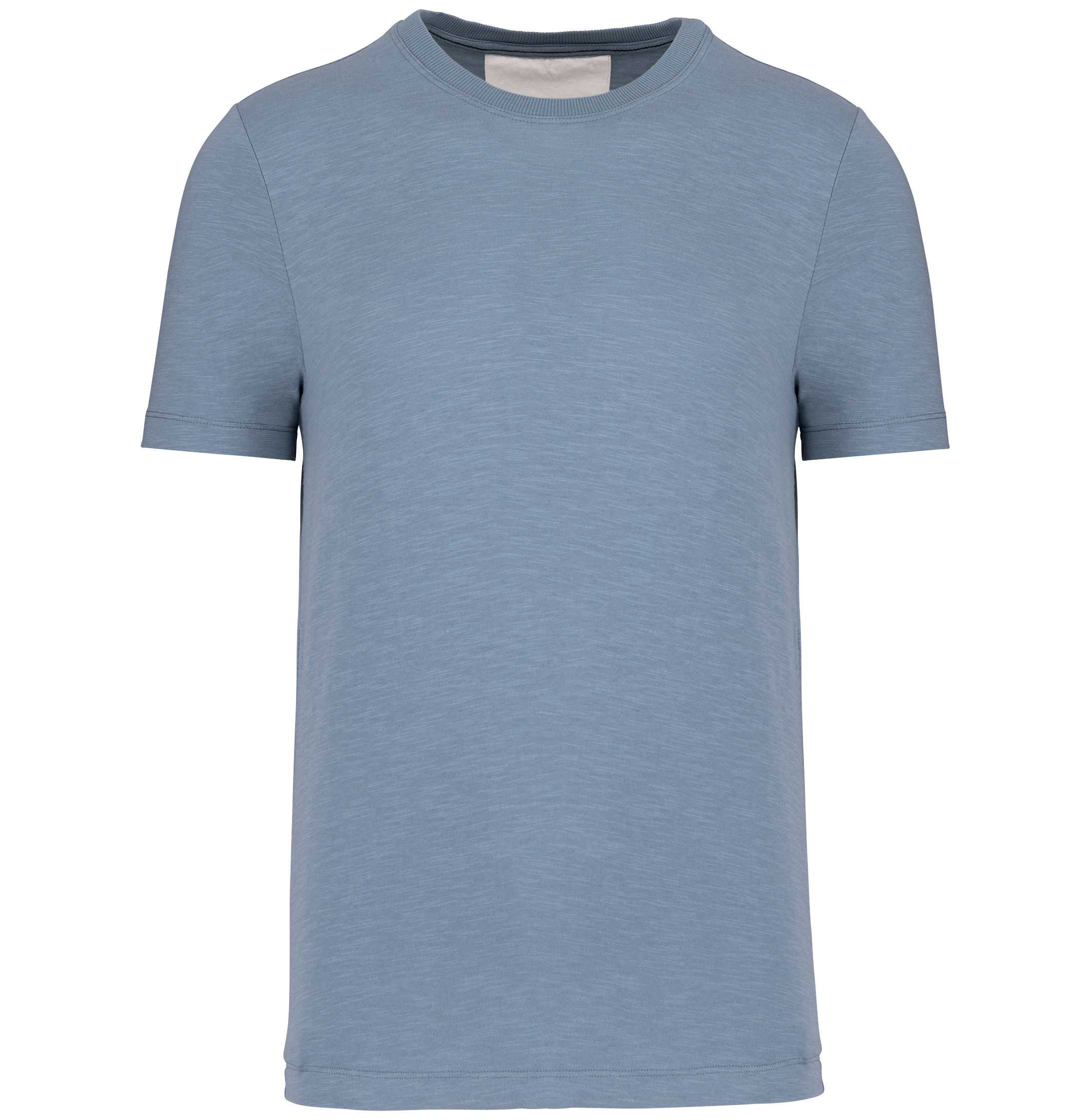 Camiseta Slub ecorresponsable cuello redondo y manga corta - 160 g Cool blue