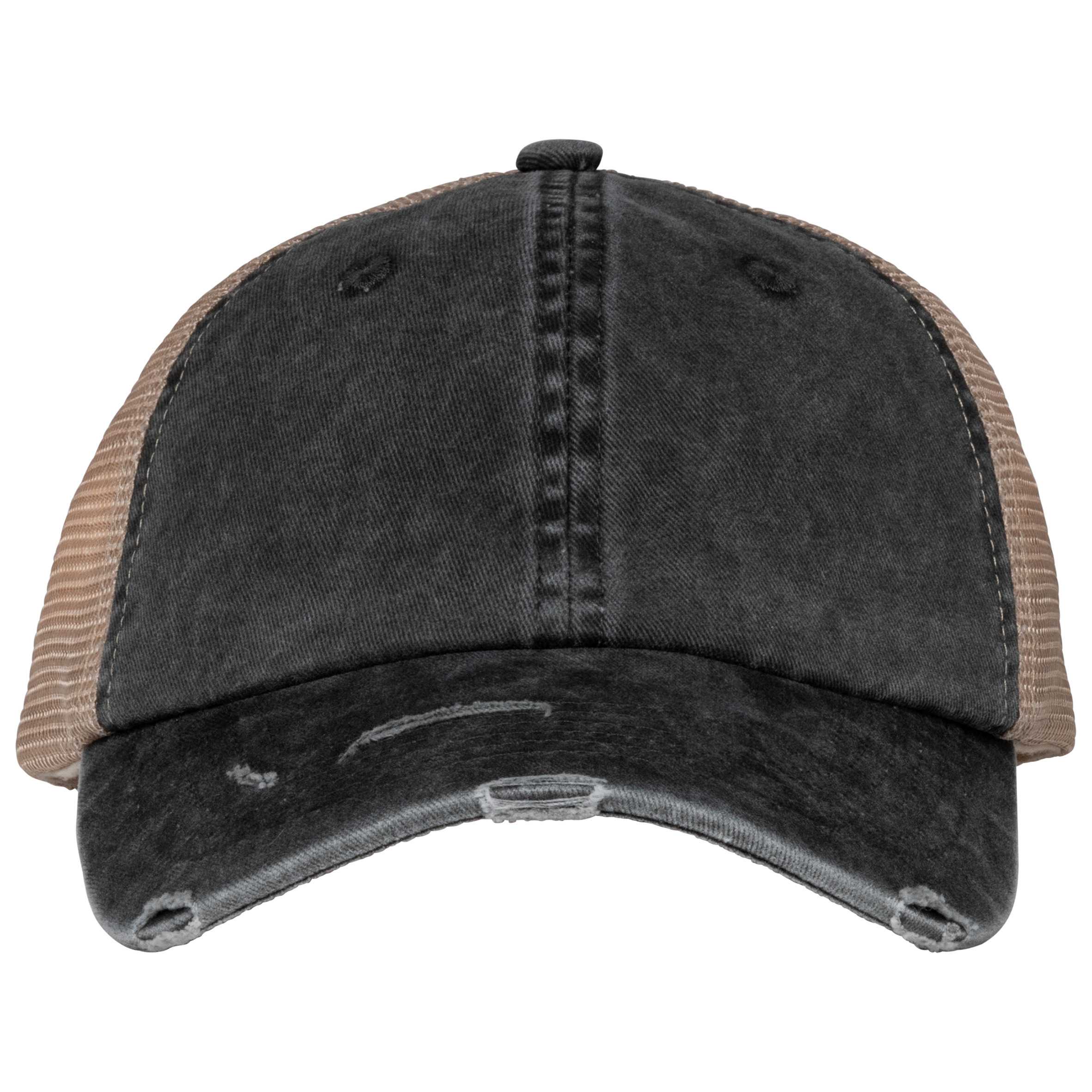 Gorra trucker ecorresponsable efecto desgastado unisex Washed black / Beige
