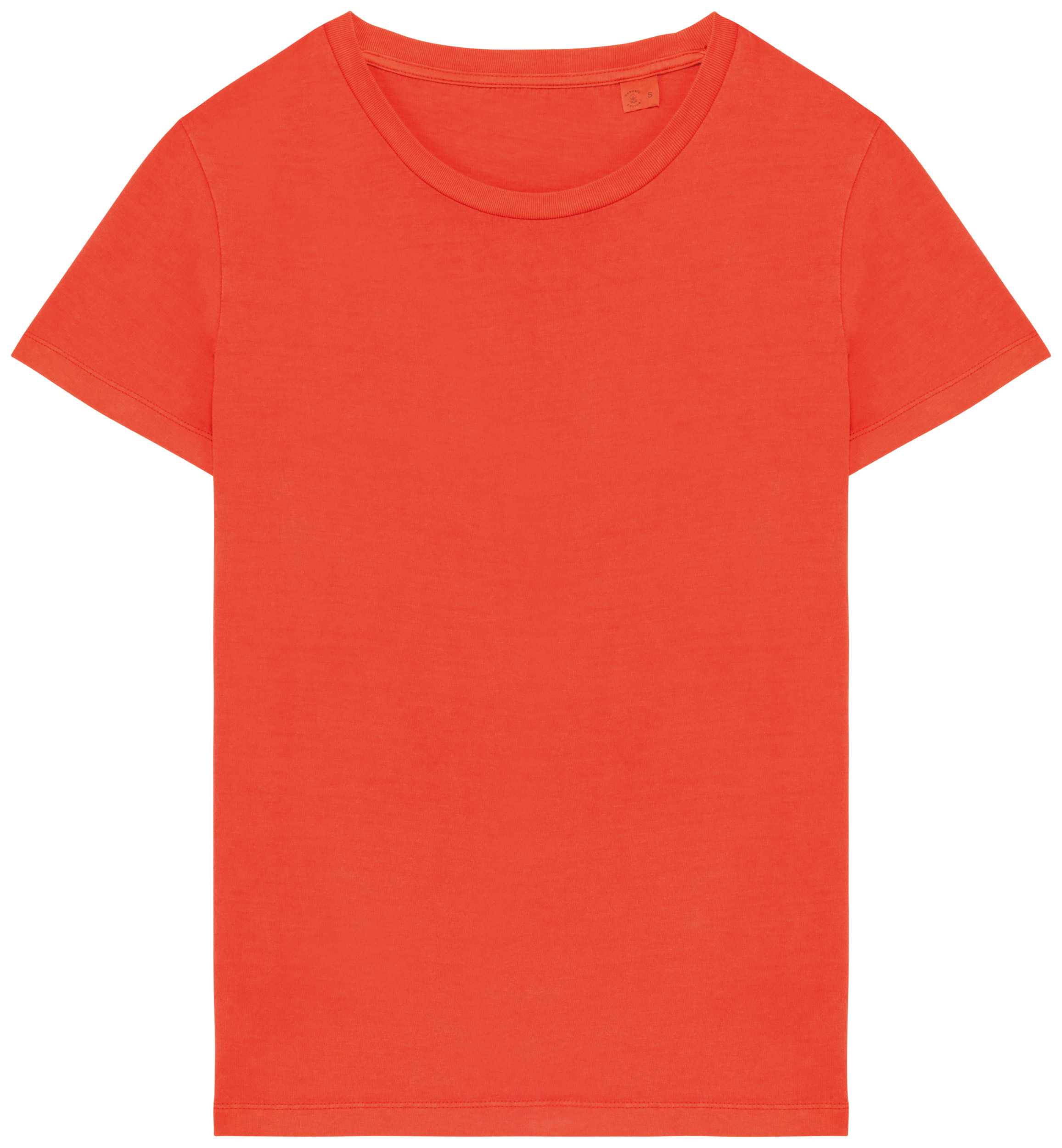 Camiseta ecorresponsable efecto lavado mujer Washed Paprika