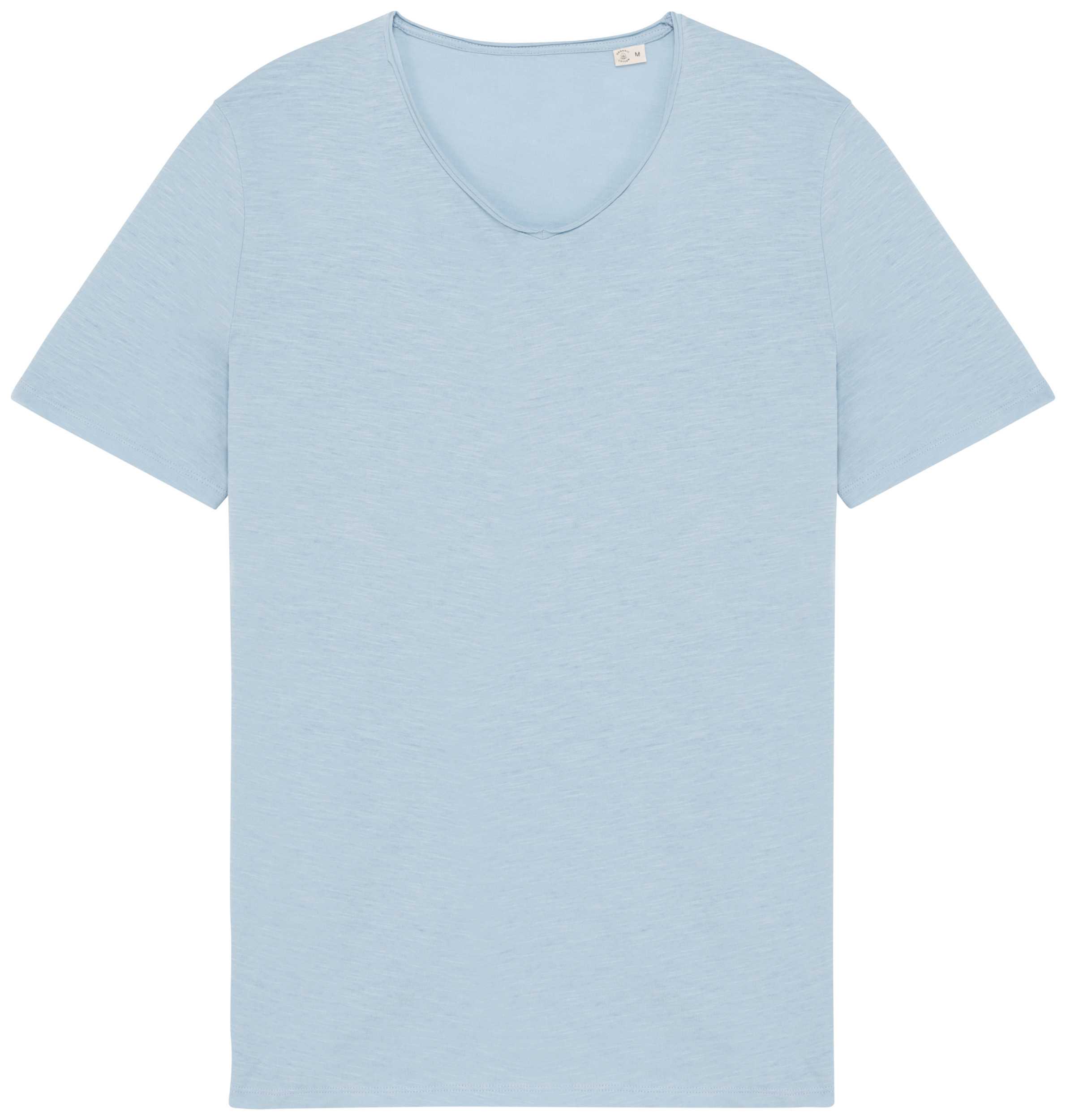 Camiseta ecorresponsable slub con bordes sin rematar hombre Aquamarine