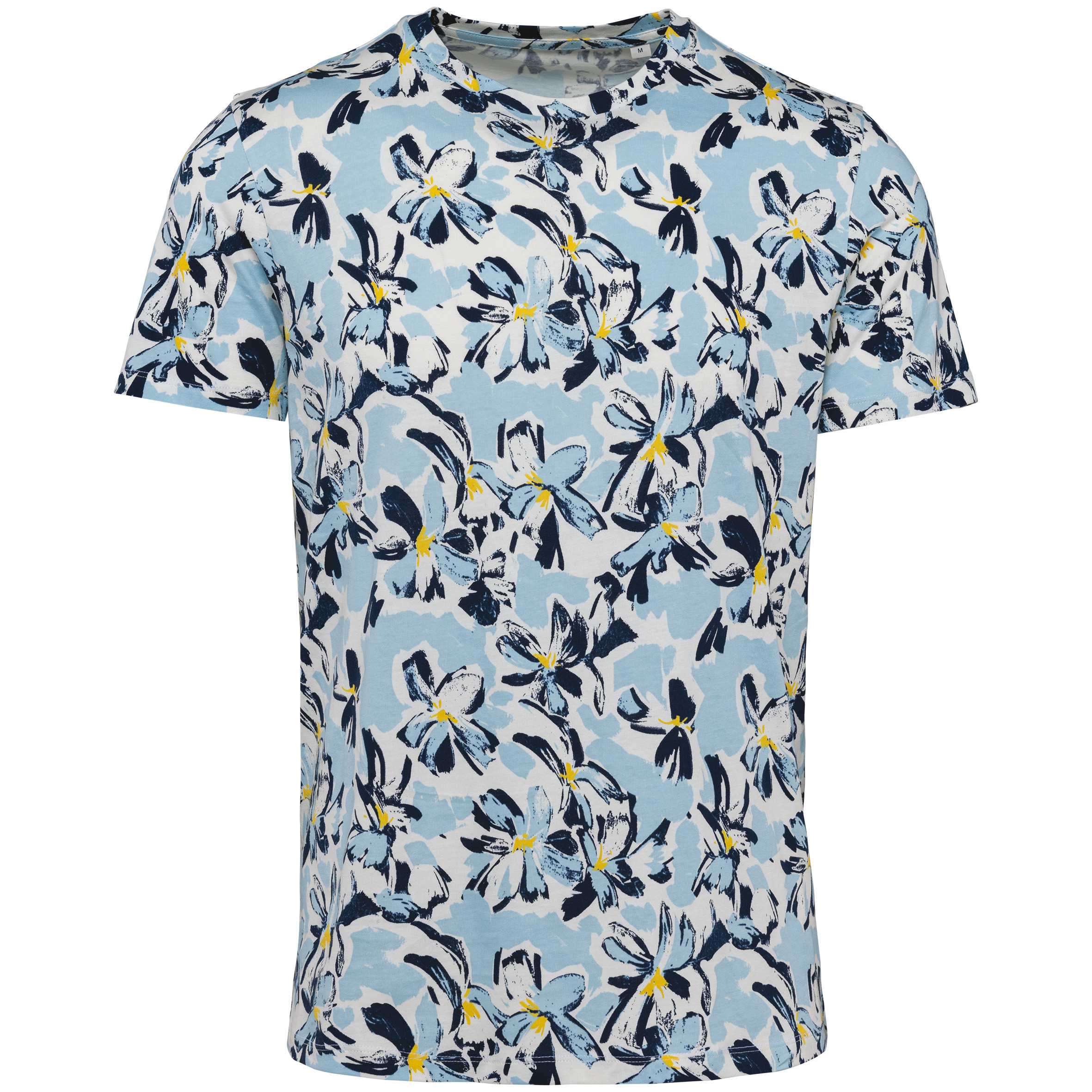 Camiseta ecorresponsable con estampado tropical hombre Ivory Floral Blue