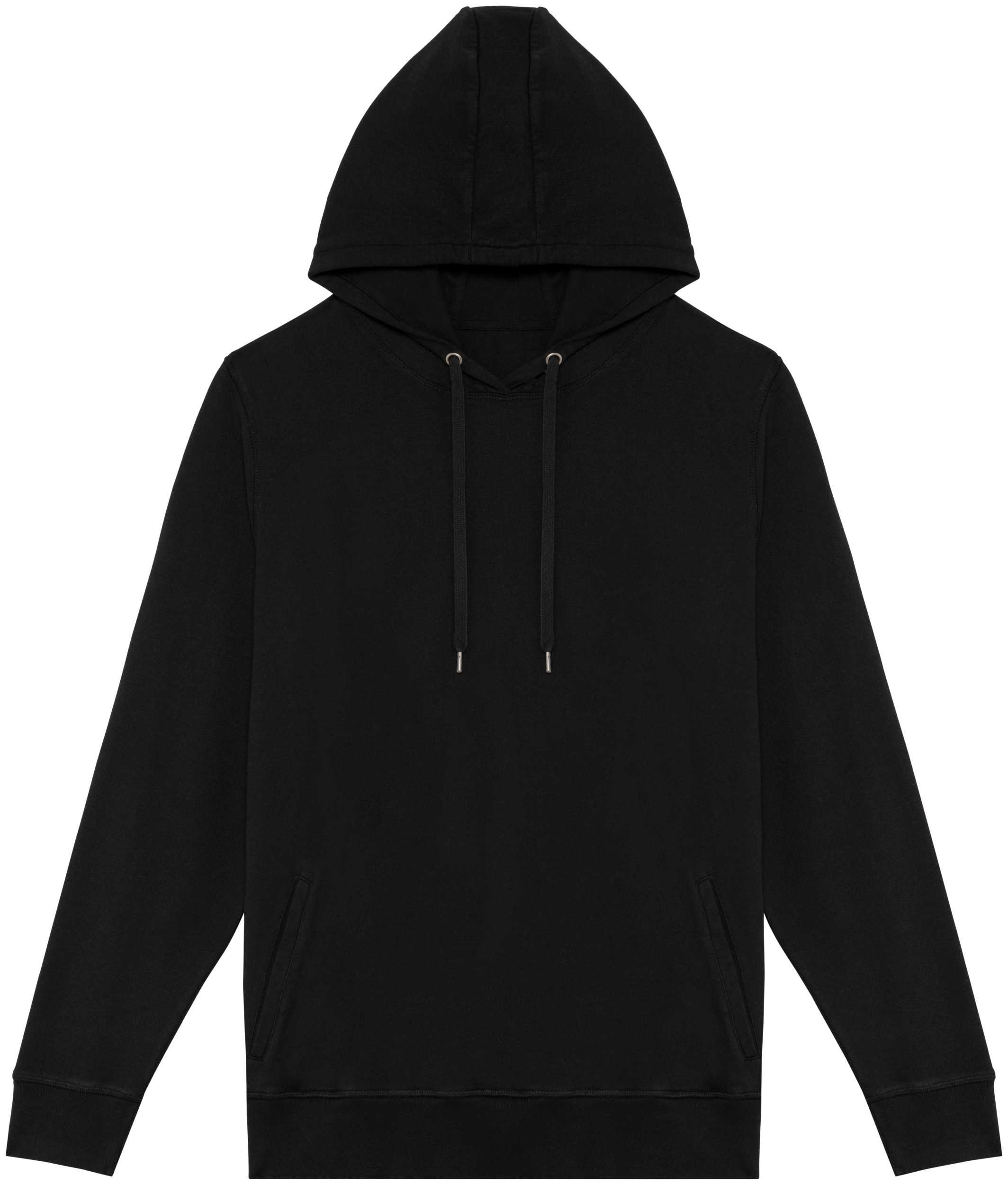 Sudadera ecorresponsable con capucha French Terry unisex Washed black