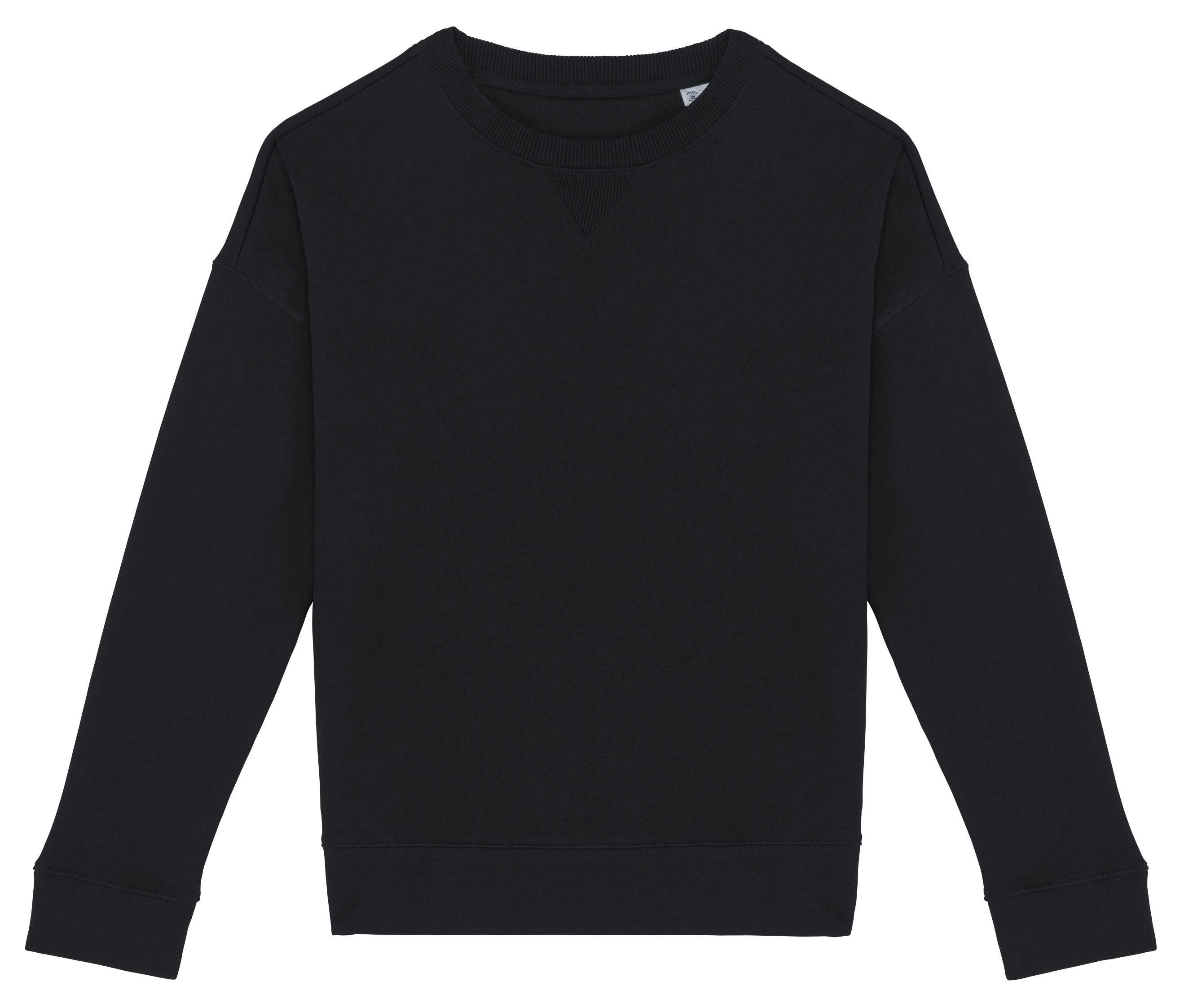 Sudadera ecorresponsable hombros caídos mujer Black