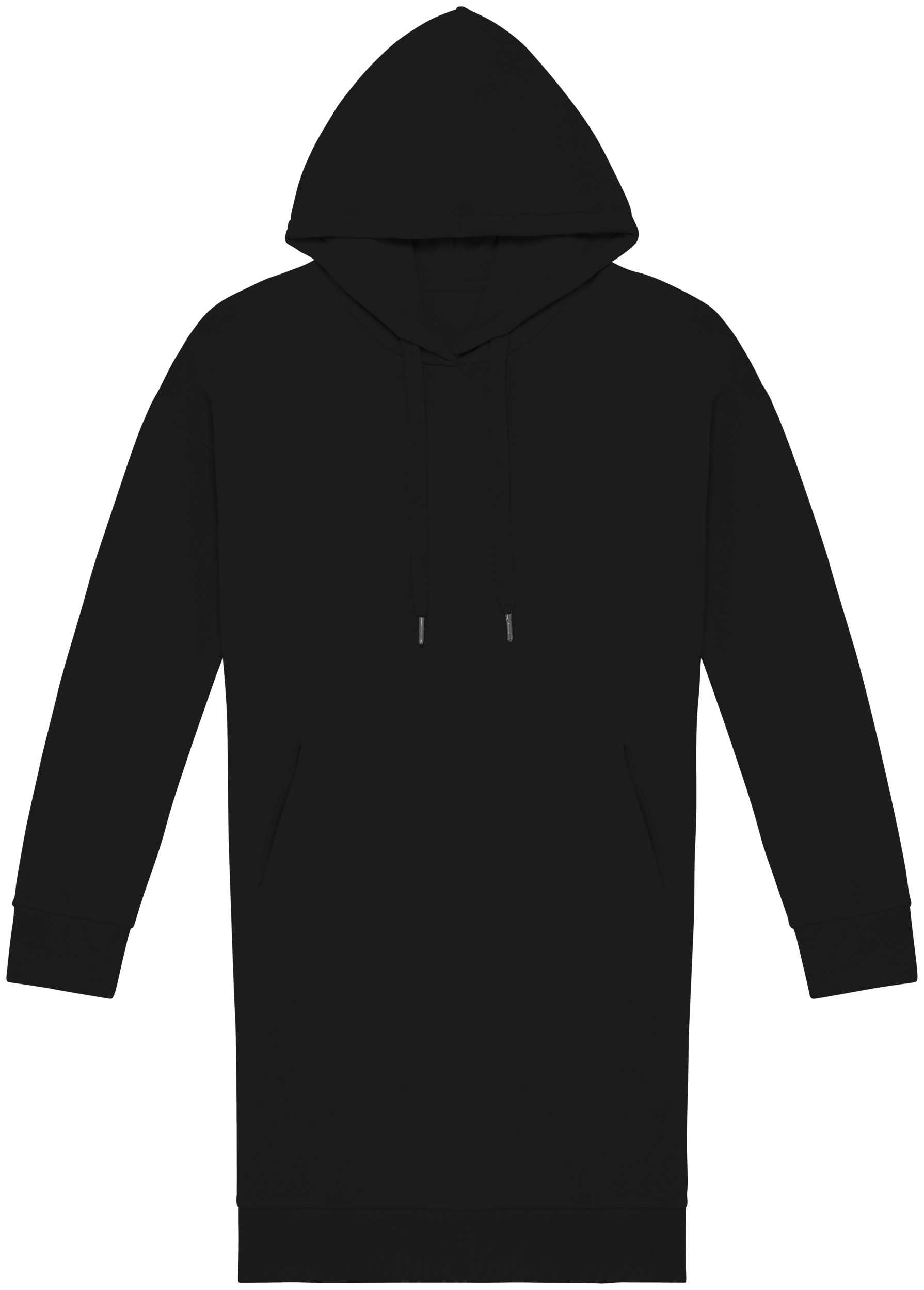 Vestido tipo sudadera ecorresponsable con capucha mujer Black