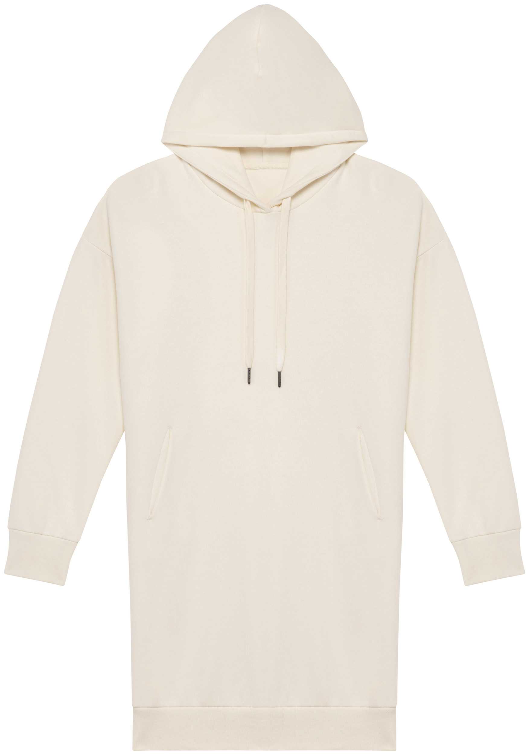 Vestido tipo sudadera ecorresponsable con capucha mujer Ivory