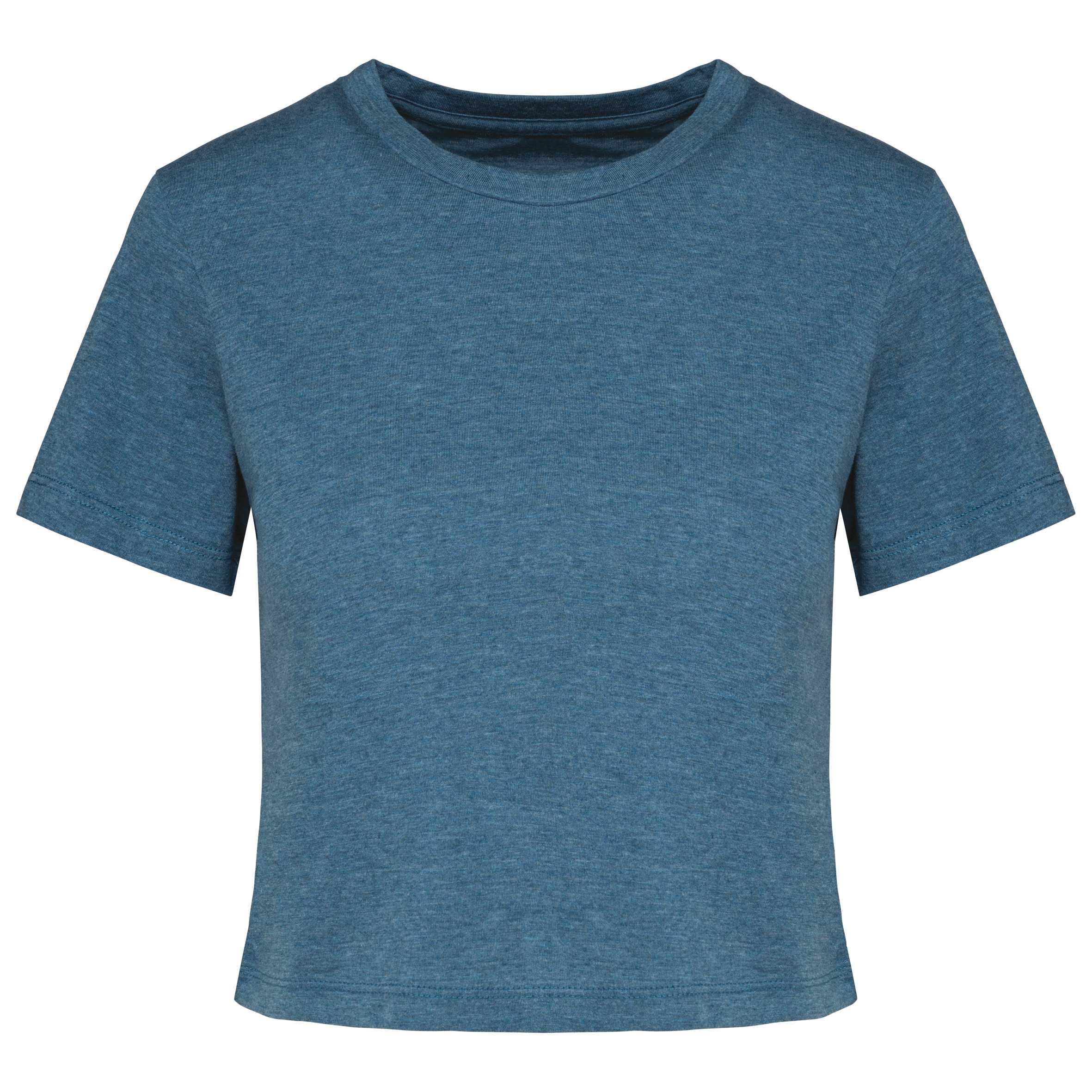 Crop top triblend mujer<br/> Duck Blue Heather