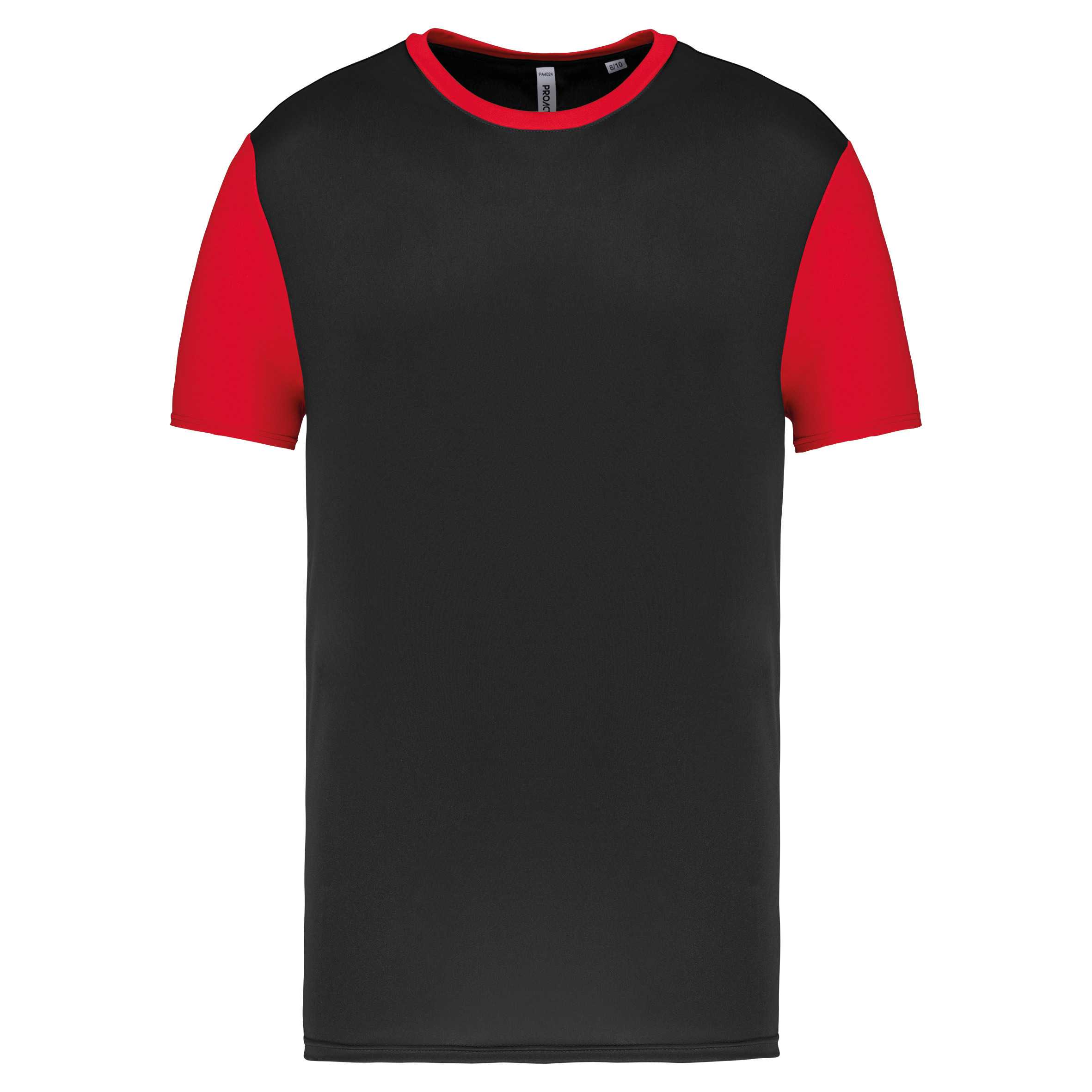 Camiseta bicolor niños Black / Sporty Red