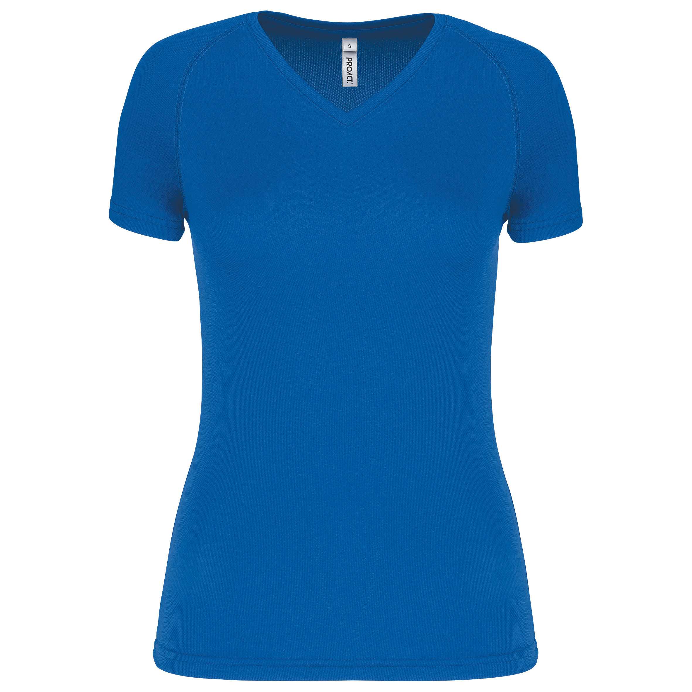 Camiseta de deporte cuello de pico mujer Aqua Blue