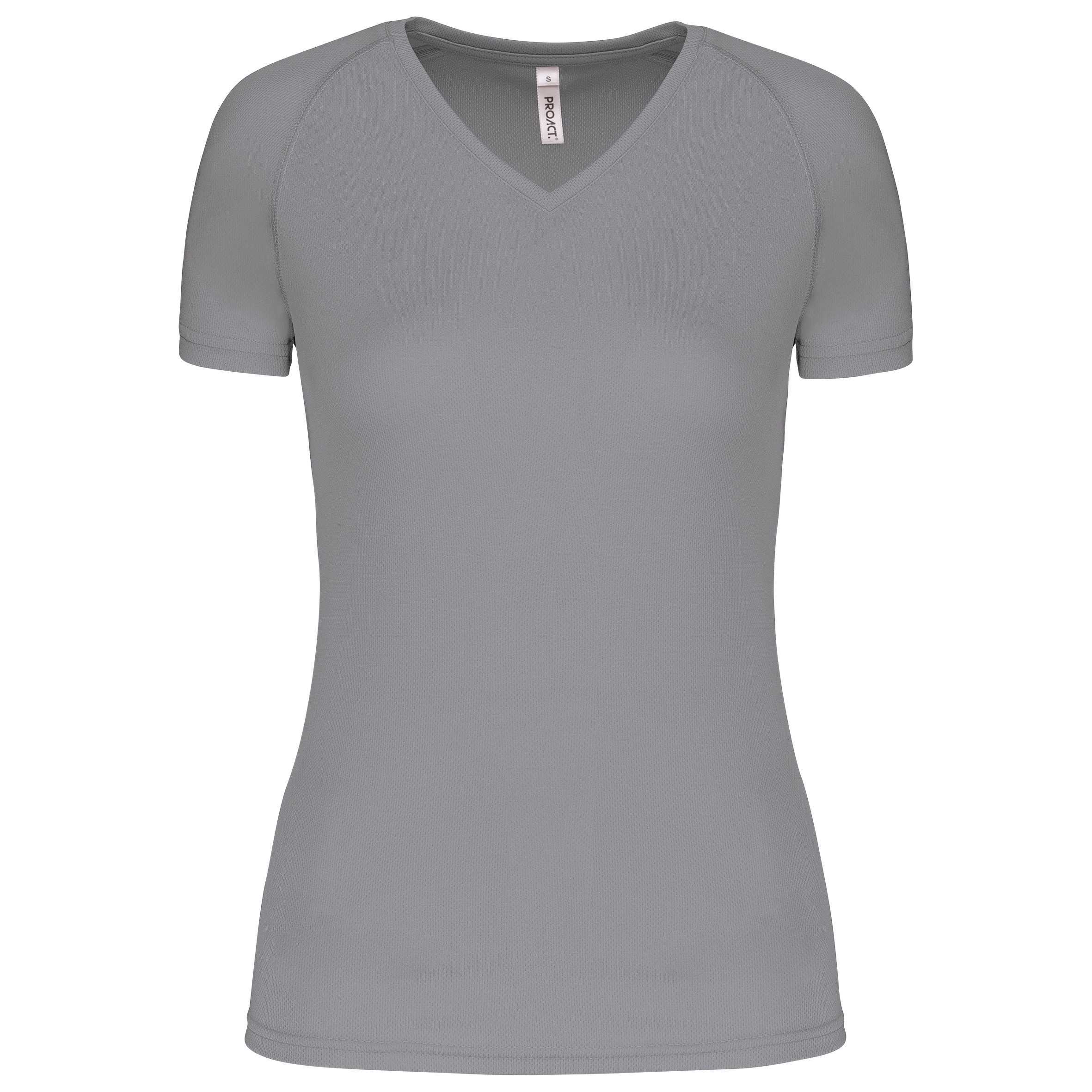 Camiseta de deporte cuello de pico mujer Fine Grey