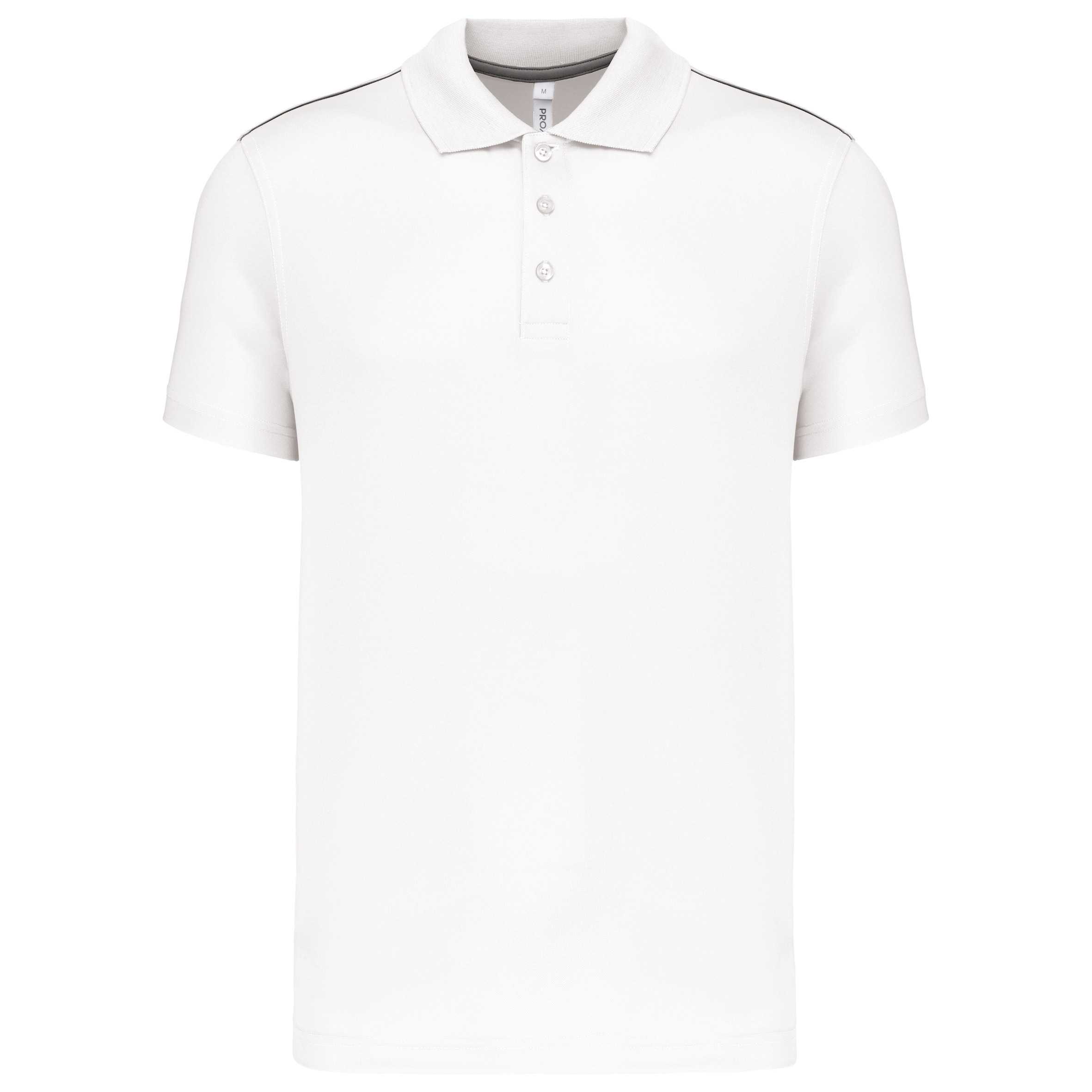 Polo interlock de manga corta hombre White