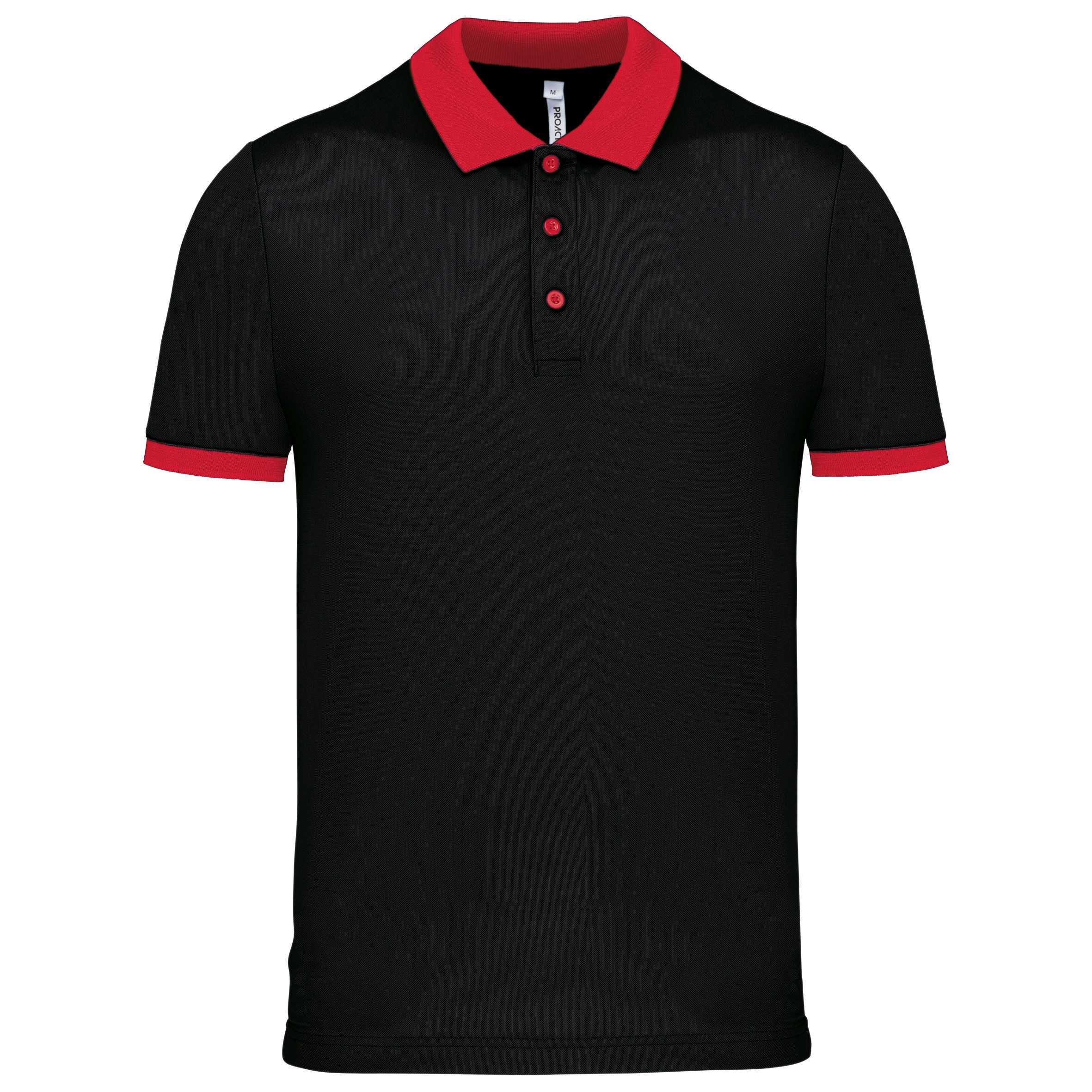 Polo piqué performance hombre Black / Red