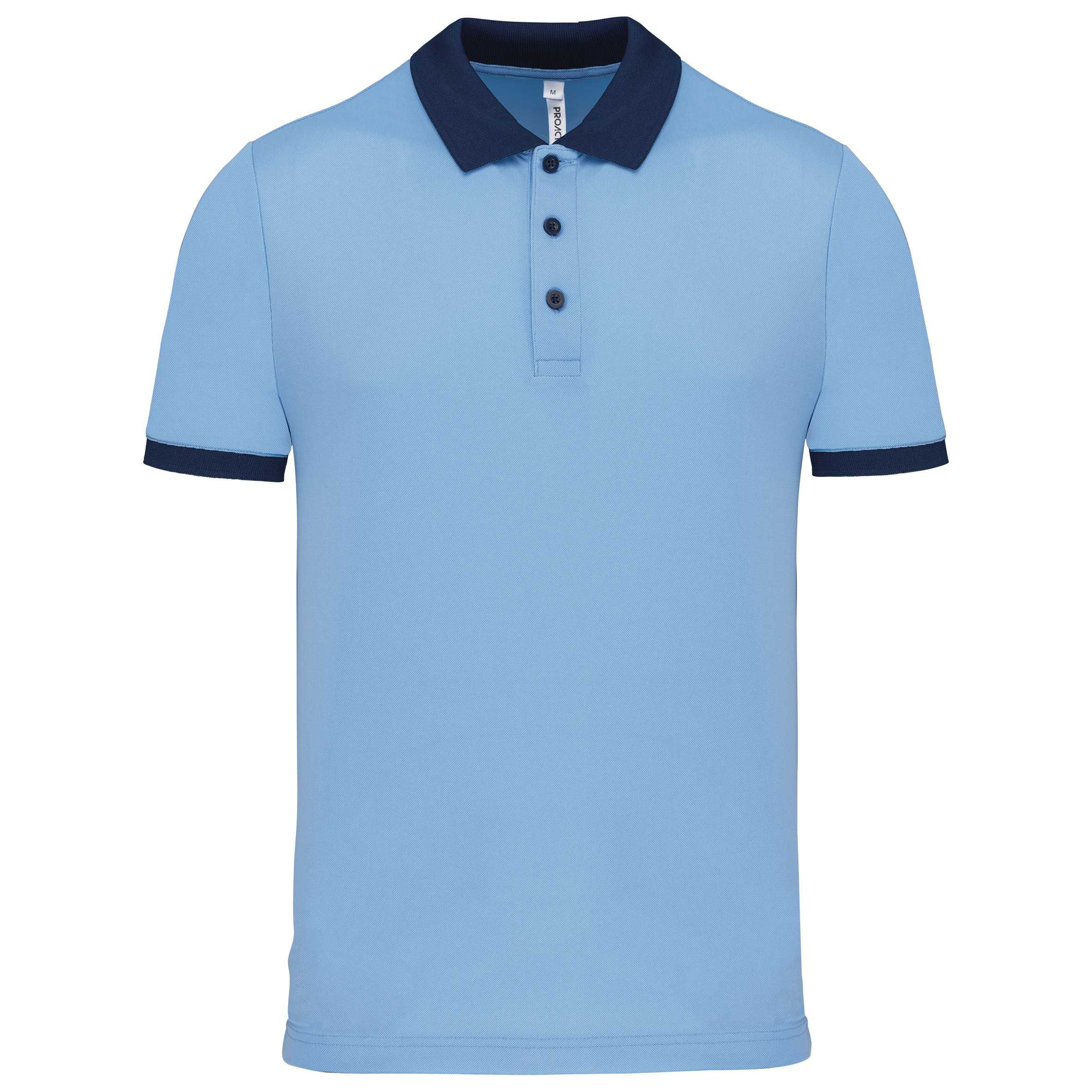 Polo piqué performance hombre Sky Blue / Sporty Navy