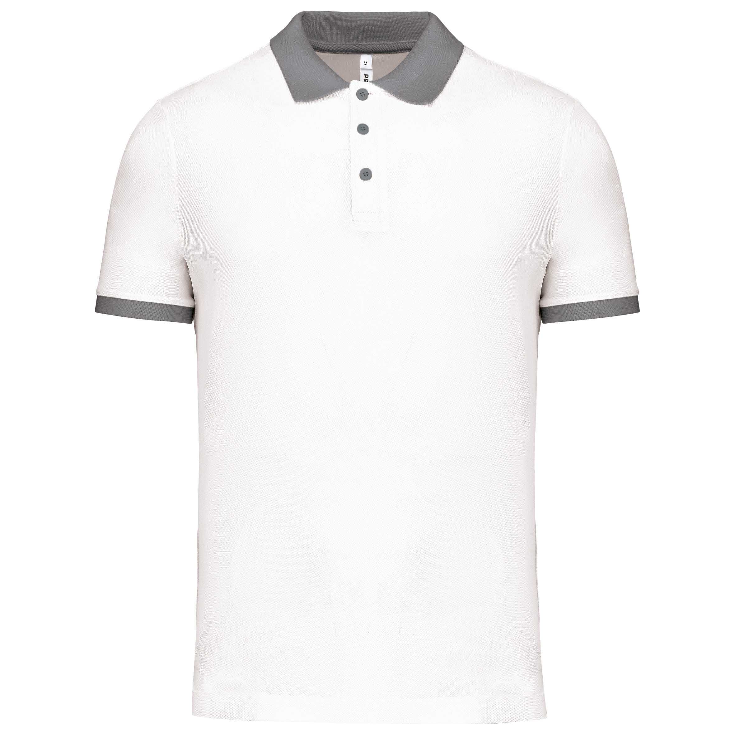 Polo piqué performance hombre White / sporty grey