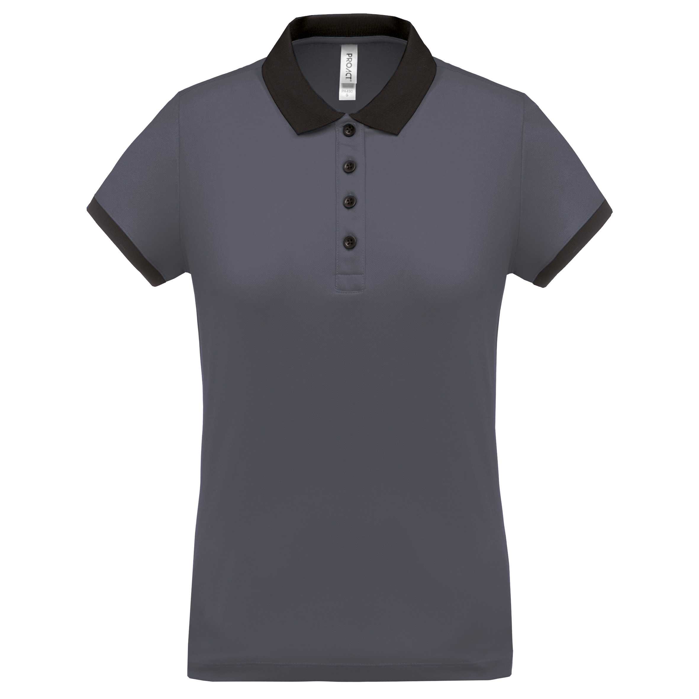 Polo piqué performance mujer sporty grey / Black