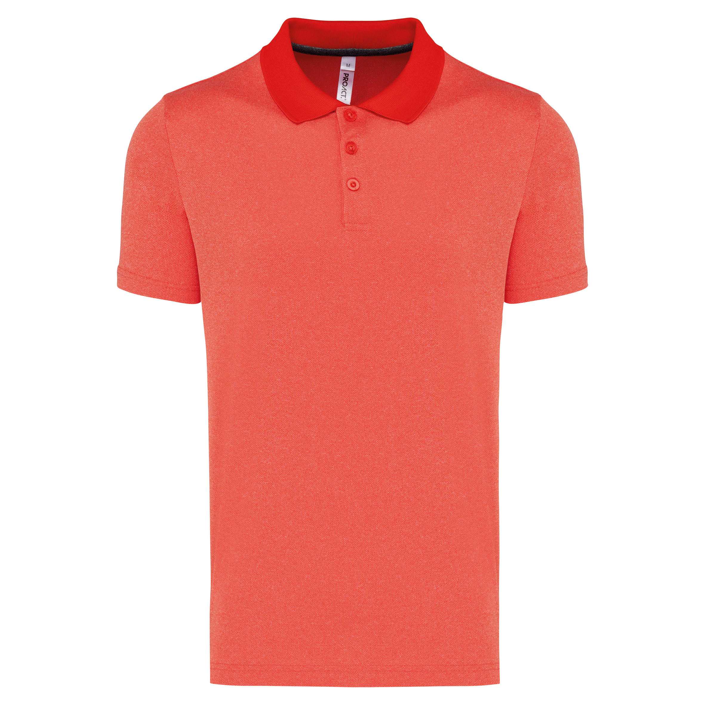 Polo jaspeado de manga corta adulto Coral Heather