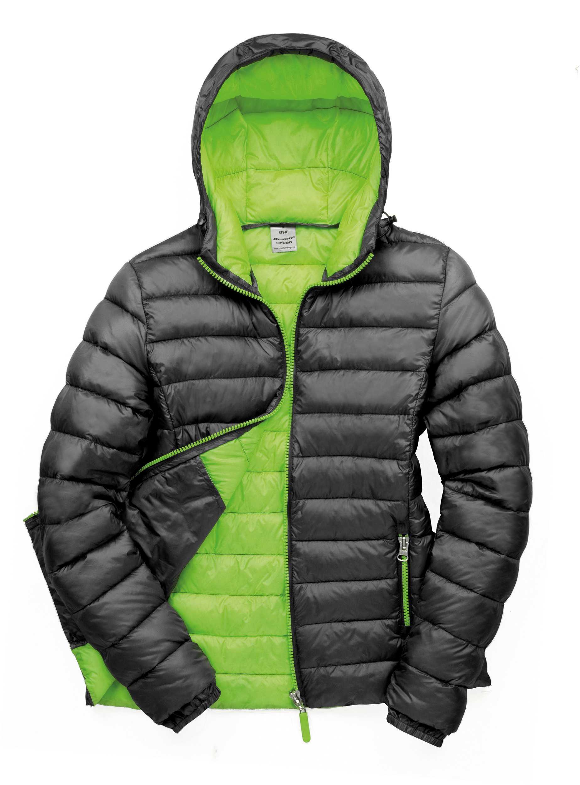 Chaqueta Snowbird acolchada mujer Black / Lime