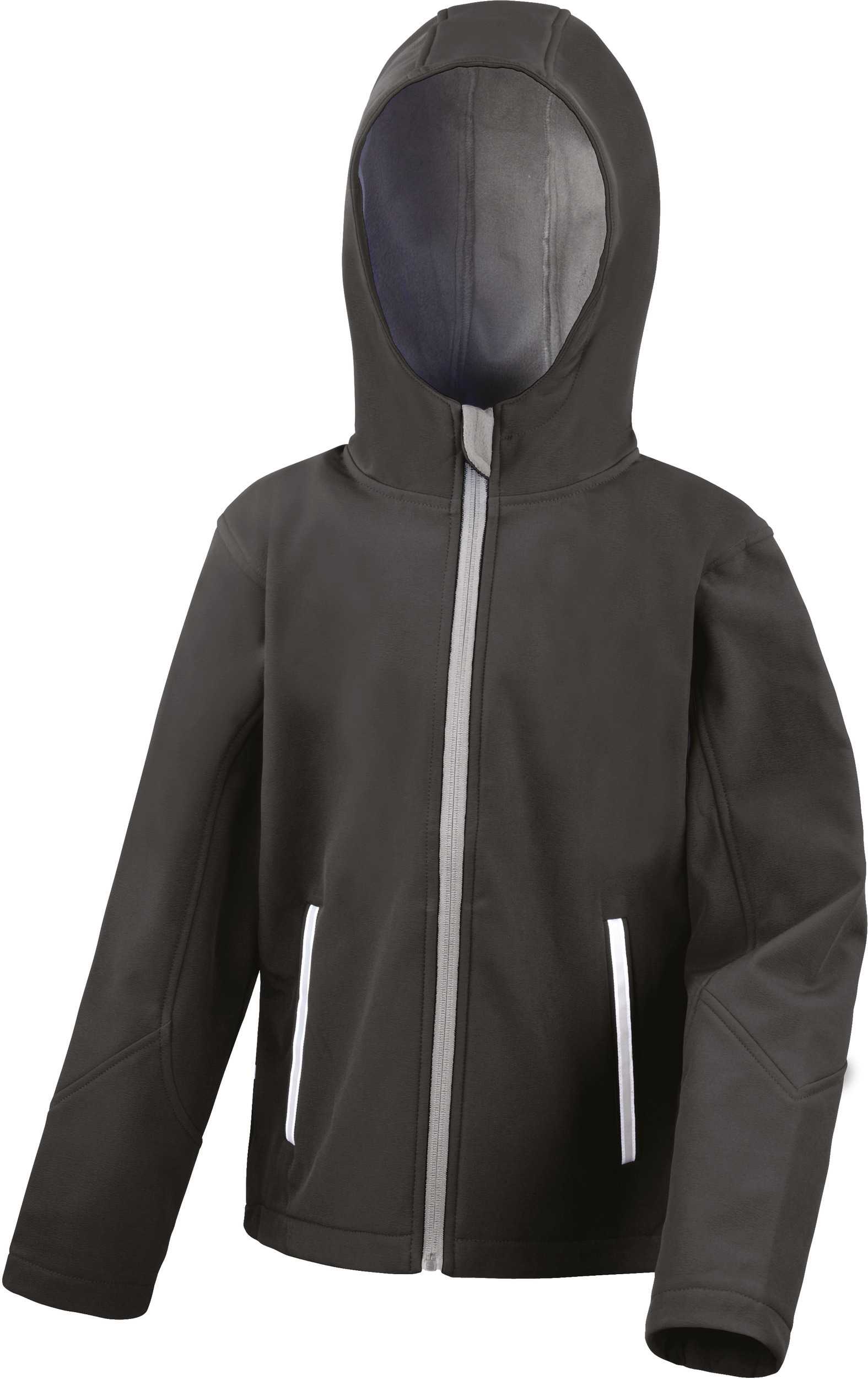 Chaqueta Softshell capucha niños Black / Grey