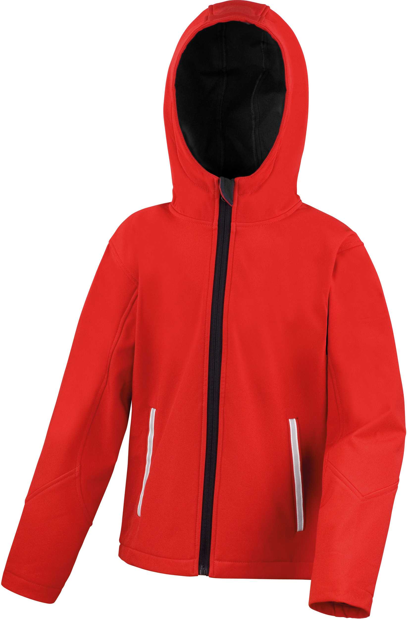 Chaqueta Softshell capucha niños Red / Black