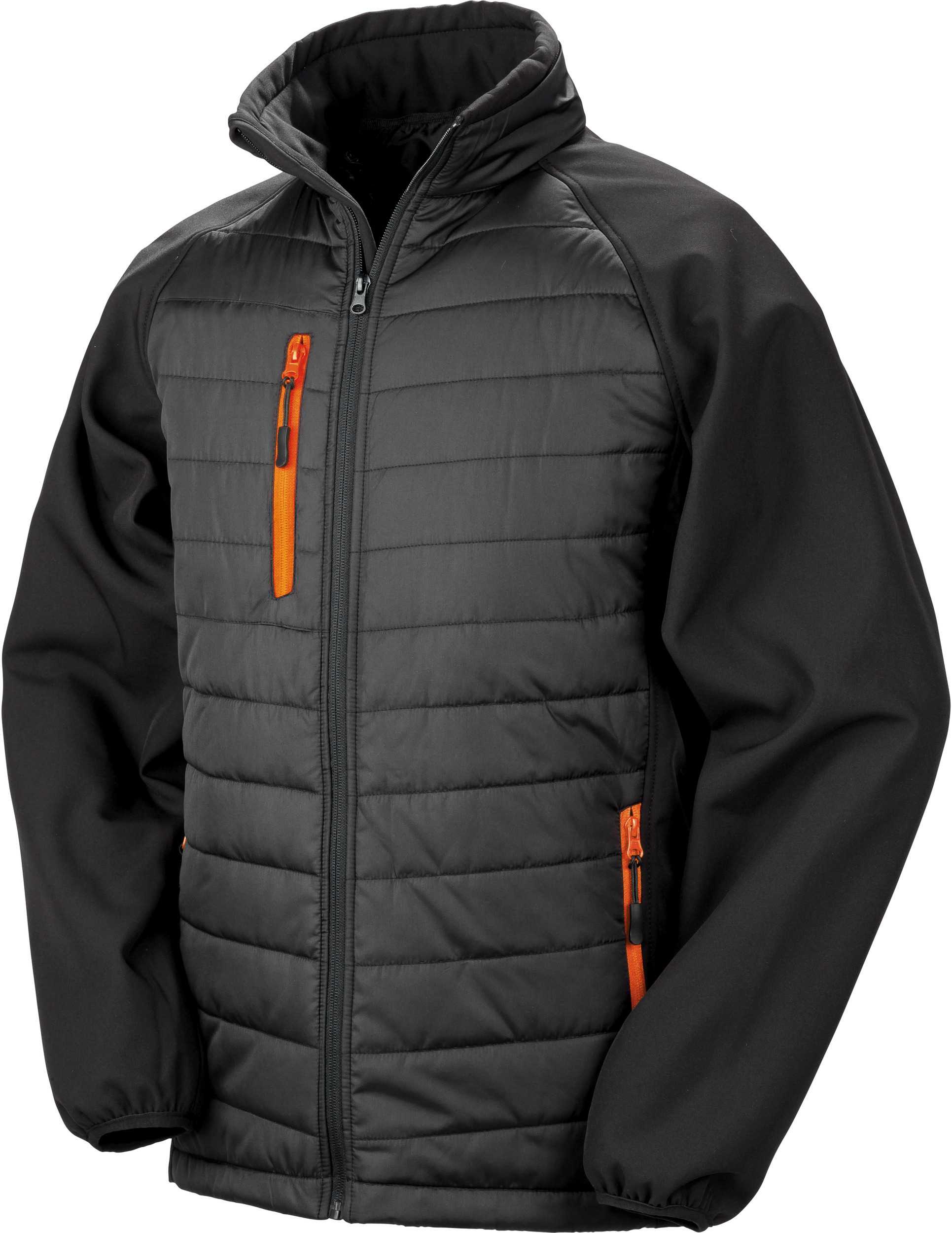 Chaqueta Softshell Black Compass acolchada reciclada Black / Orange
