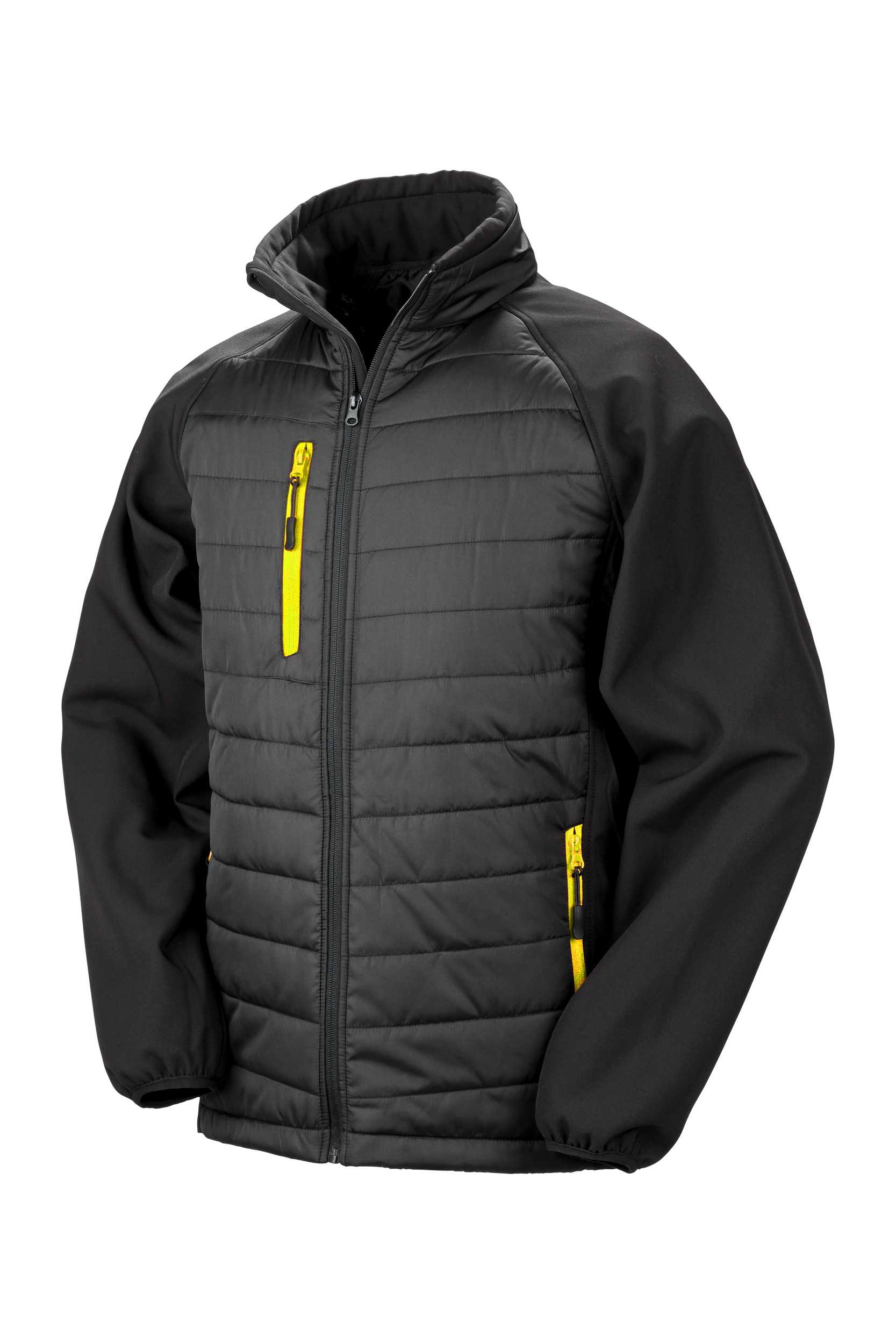Chaqueta Softshell Black Compass acolchada reciclada Black / Yellow