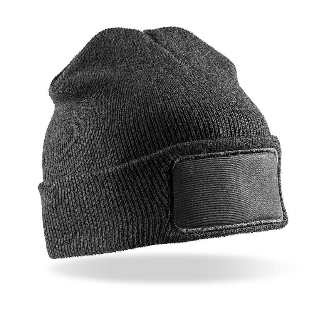 Gorro de doble punto para estampar Black