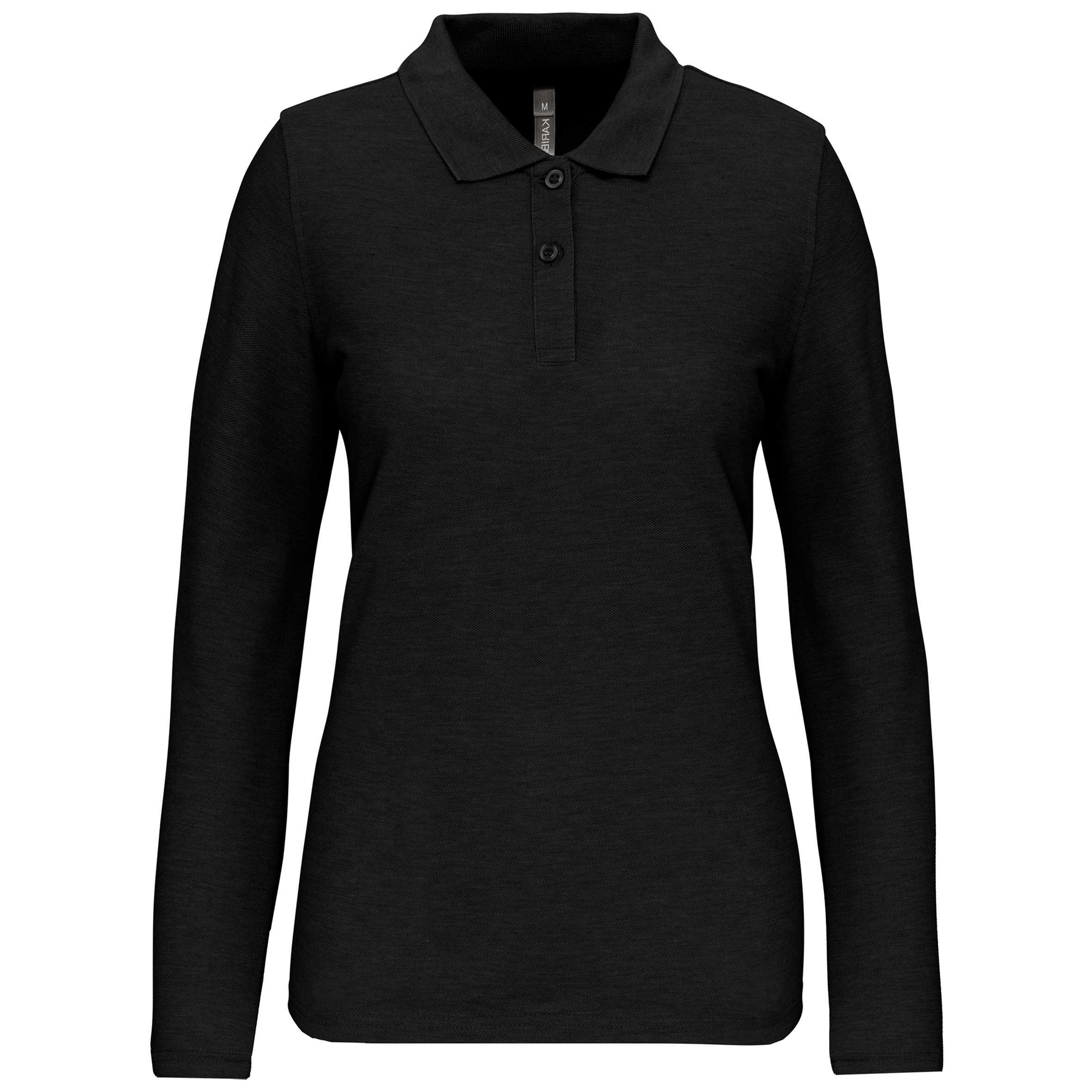 Polo Antibacteriano manga larga mujer Black