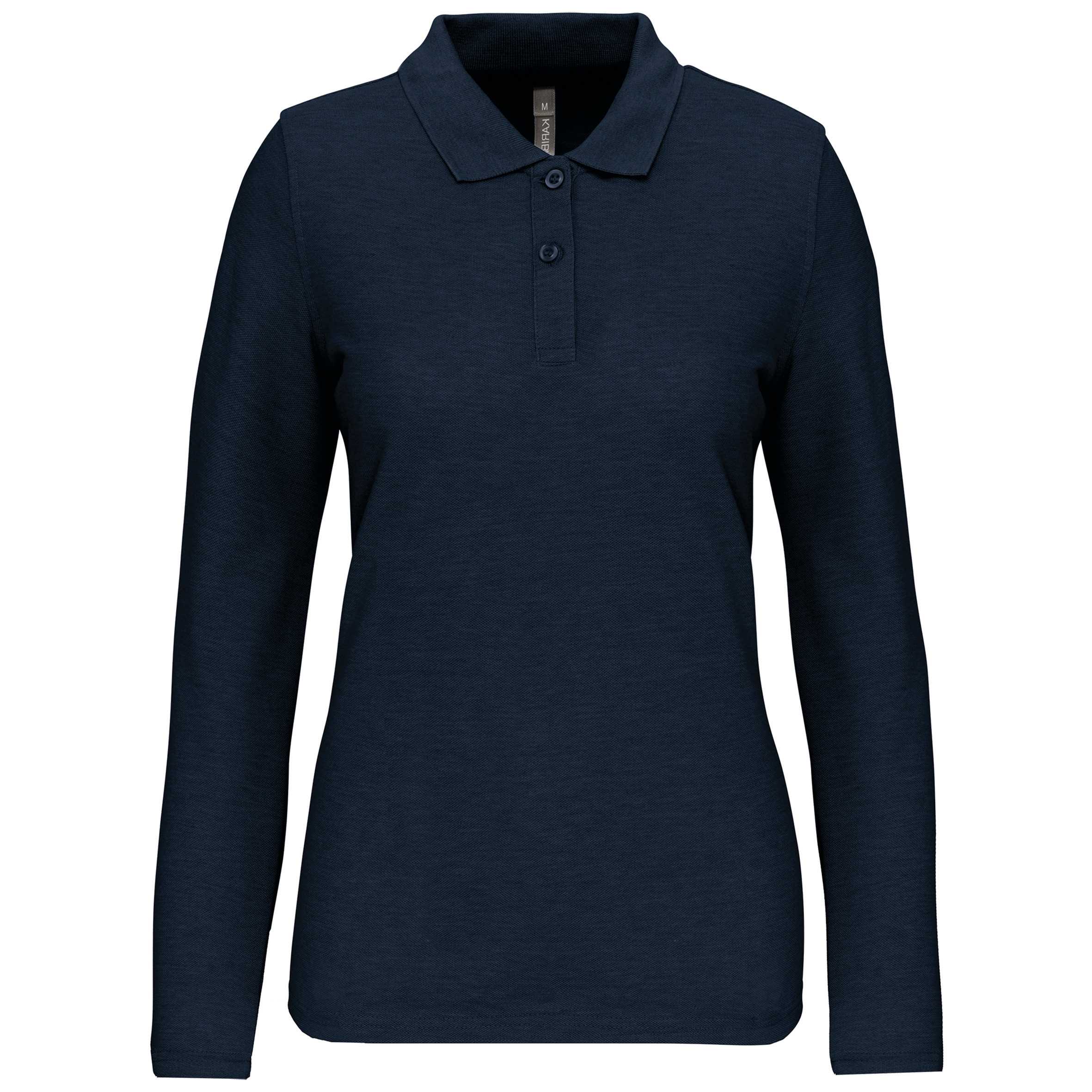 Polo Antibacteriano manga larga mujer Navy