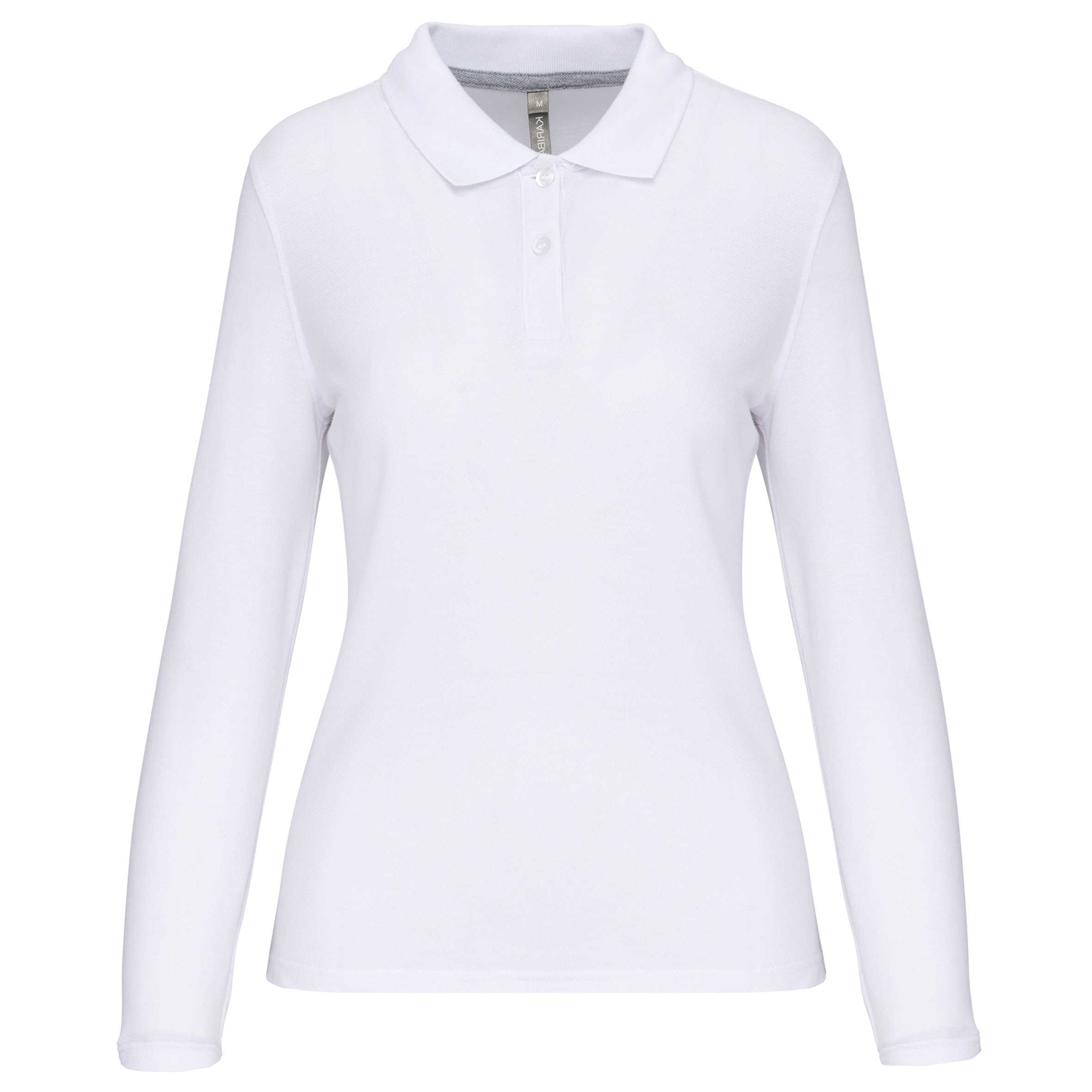Polo Antibacteriano manga larga mujer White