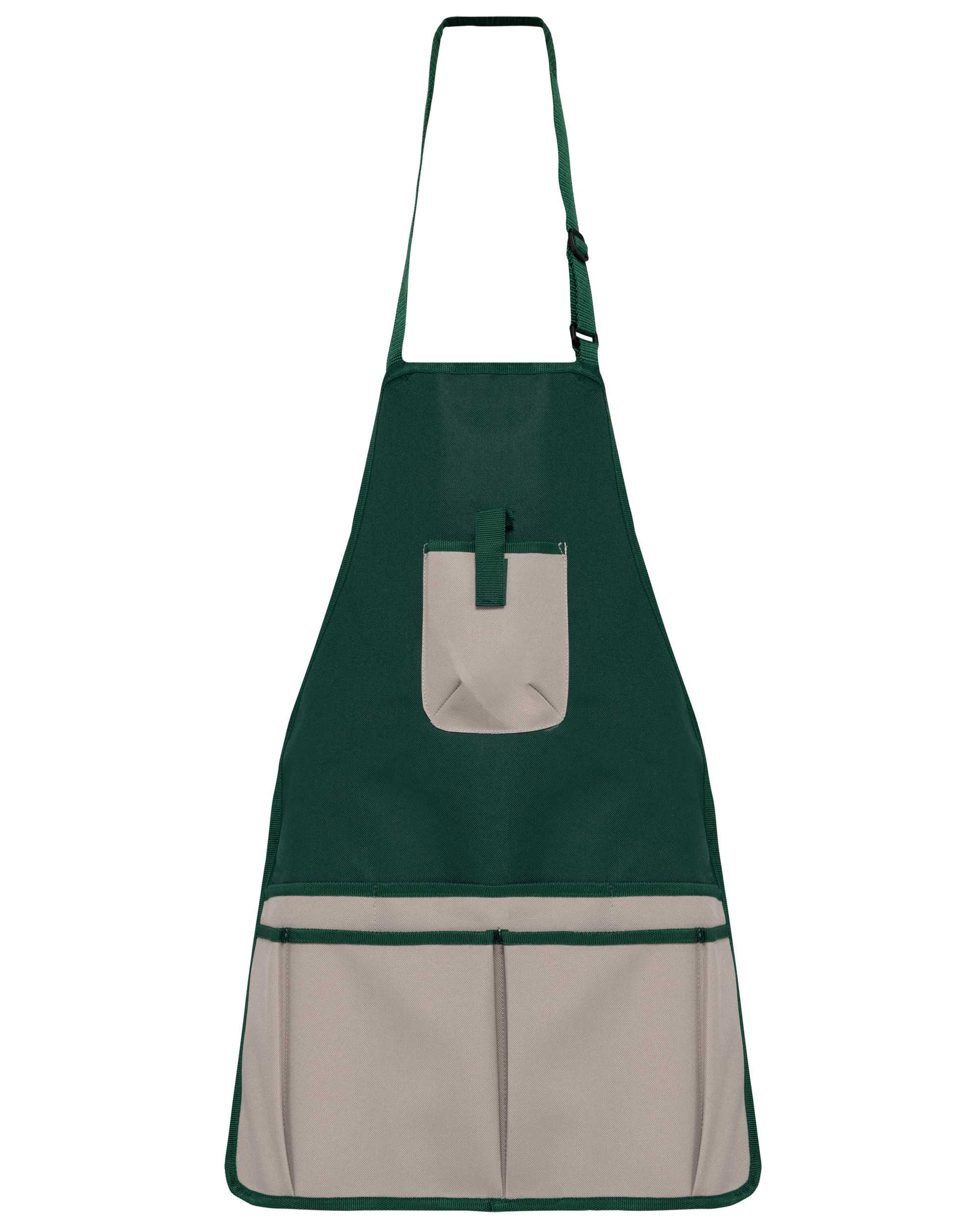 Delantal impermeable ecorresponsable para jardinería - Unisex Bottle Green / Beige