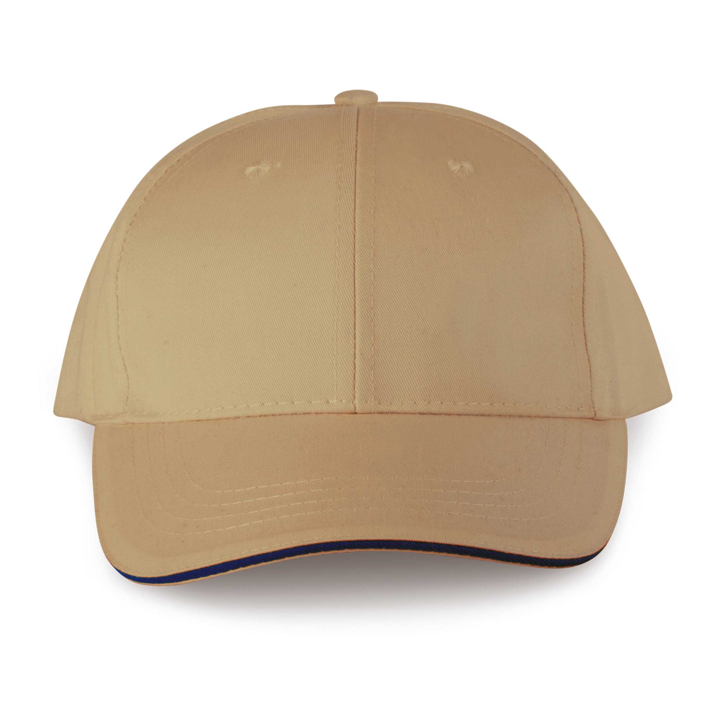 Gorra sandwich contrastado 6 paneles - Certificado Oeko-Tex Camel / Black